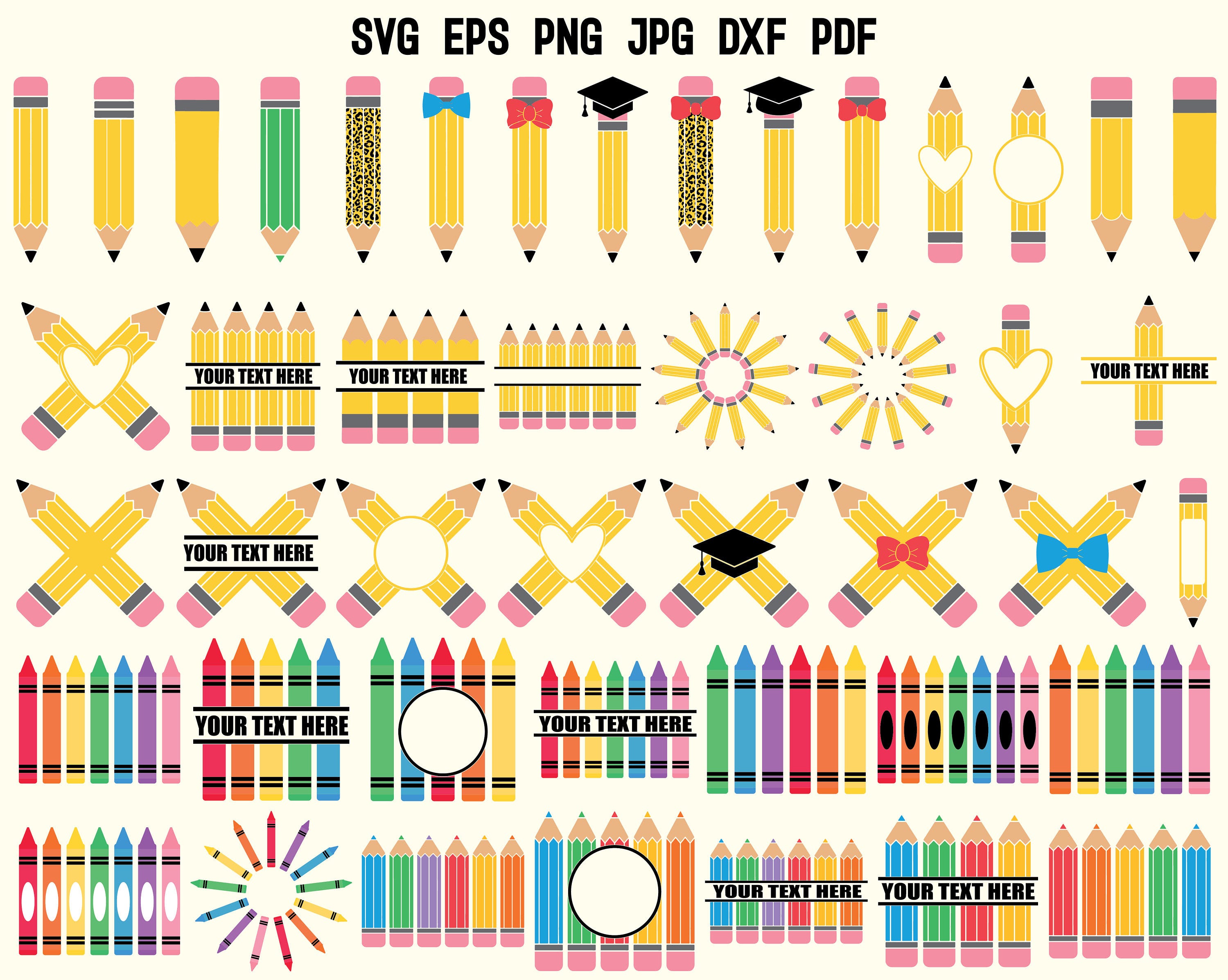 Pencil SVG PNG | Pencil Clipart | Teacher SVG | School Svg | Pencil Monogram | Pencil Name Svg | Crayon Svg | School Supplies Svg | T shirt