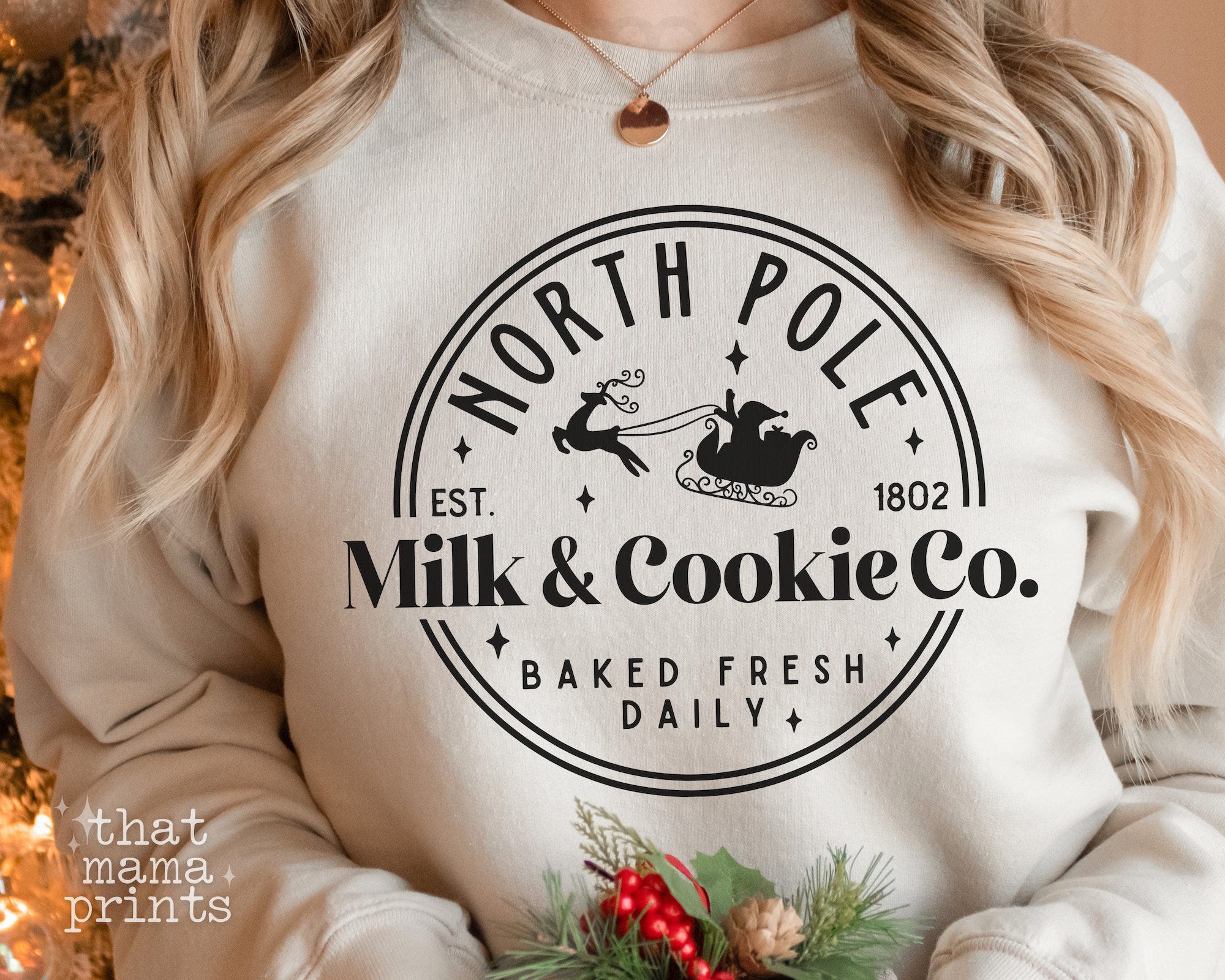 North Pole Milk Cookies Co SVG & PNG, Christmas Sign Svg, Christmas Cookies Svg, Holidays Svg, Funny Christmas Svg, Santa
