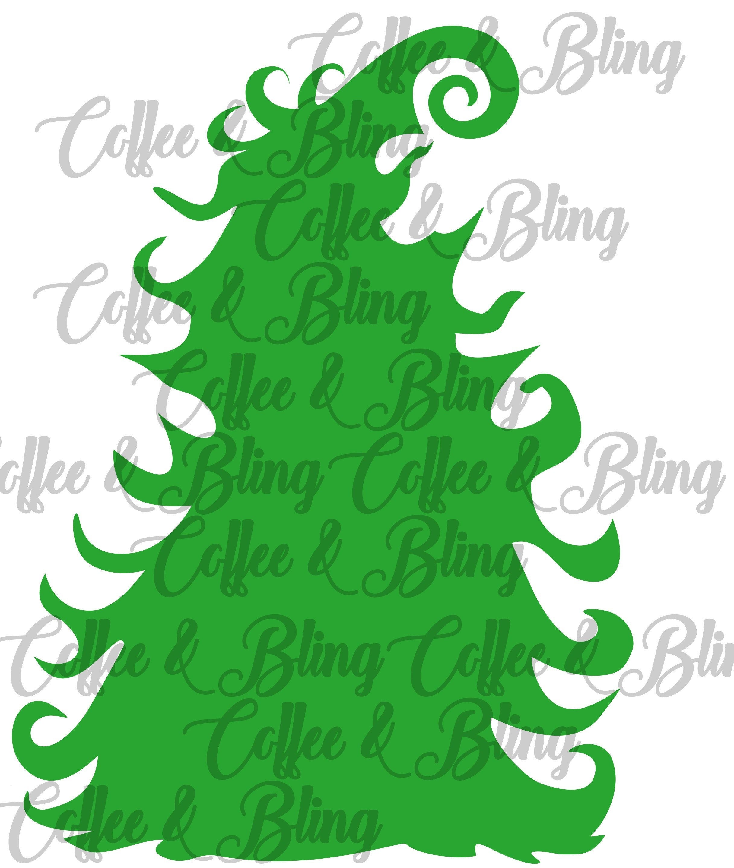 Christmas Tree SVG, Whoville Inspired Tree, Silly Tree, Curvy Christmas Tree, Vinyl, Cricut, Silhouette, Digital, Grinch Inspired Tree SVG