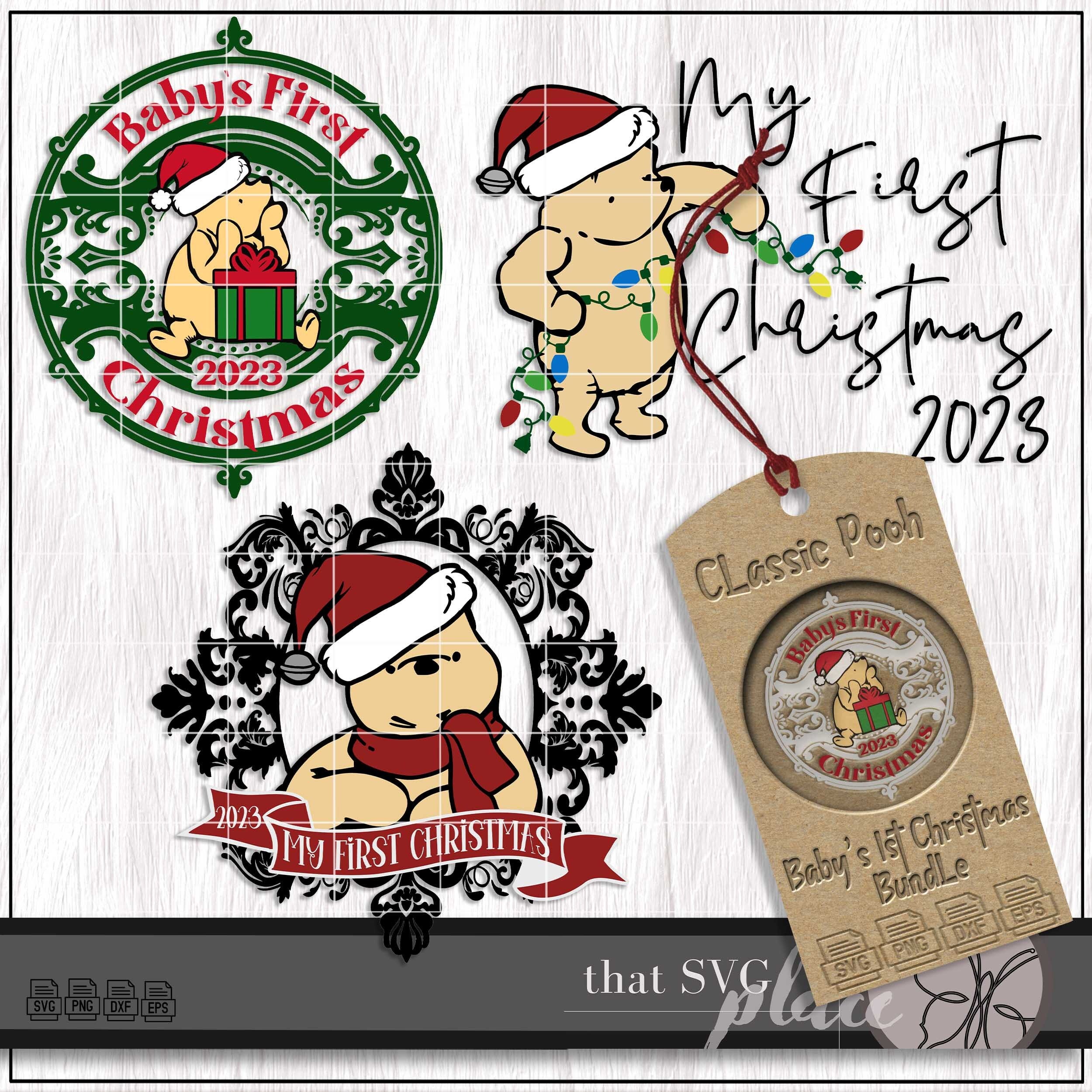 My First Christmas SVG Bundle, Winnie the Pooh SVG Bundle, Babys First Christmas SVG, Baby 1st Christmas Svg, Cricut Cut Files
