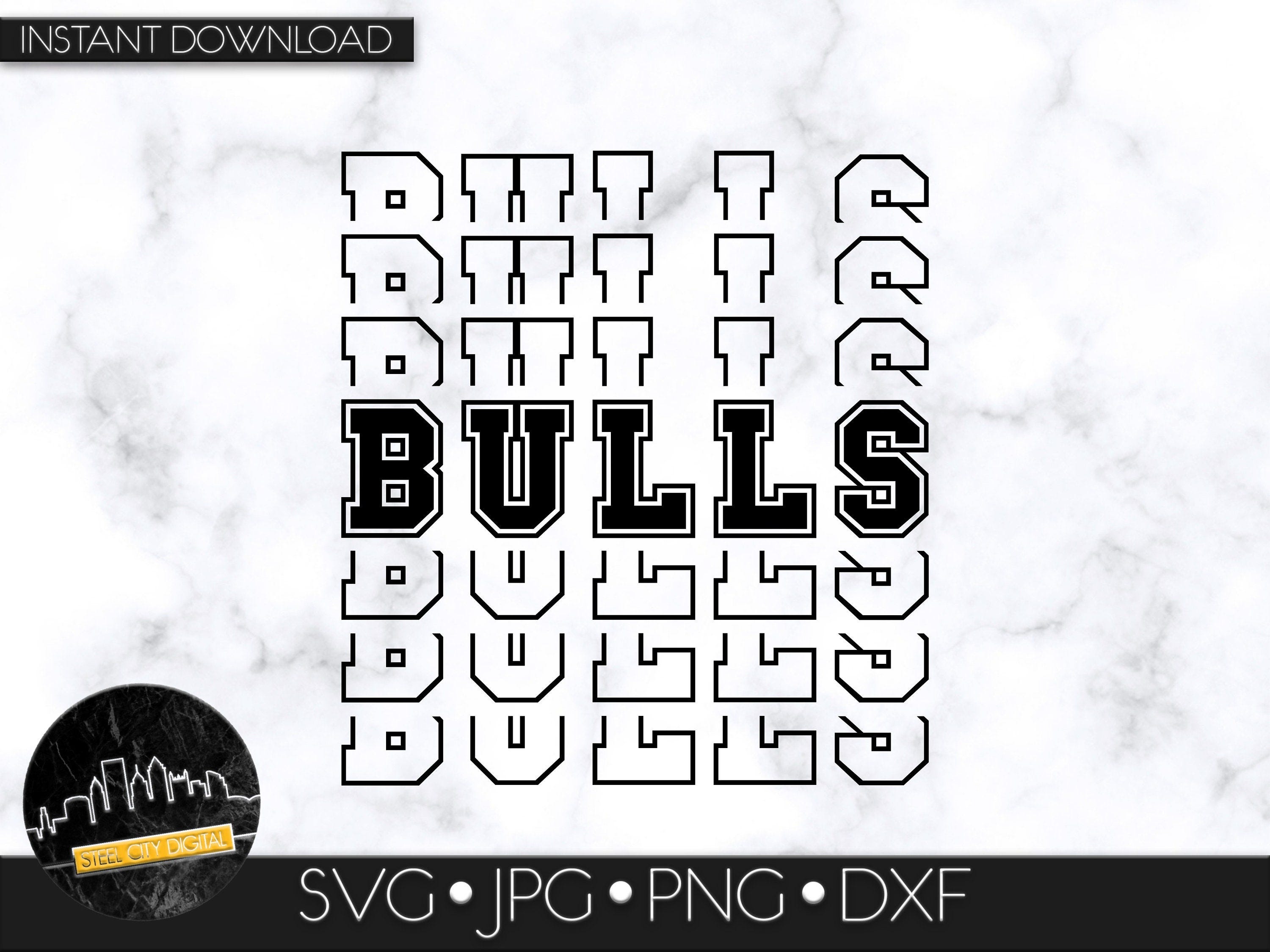 Bulls SVG Digital Download, SVG Cut File, SVG for Cricut or Silhouette, School Spirit svg, Team Mascot