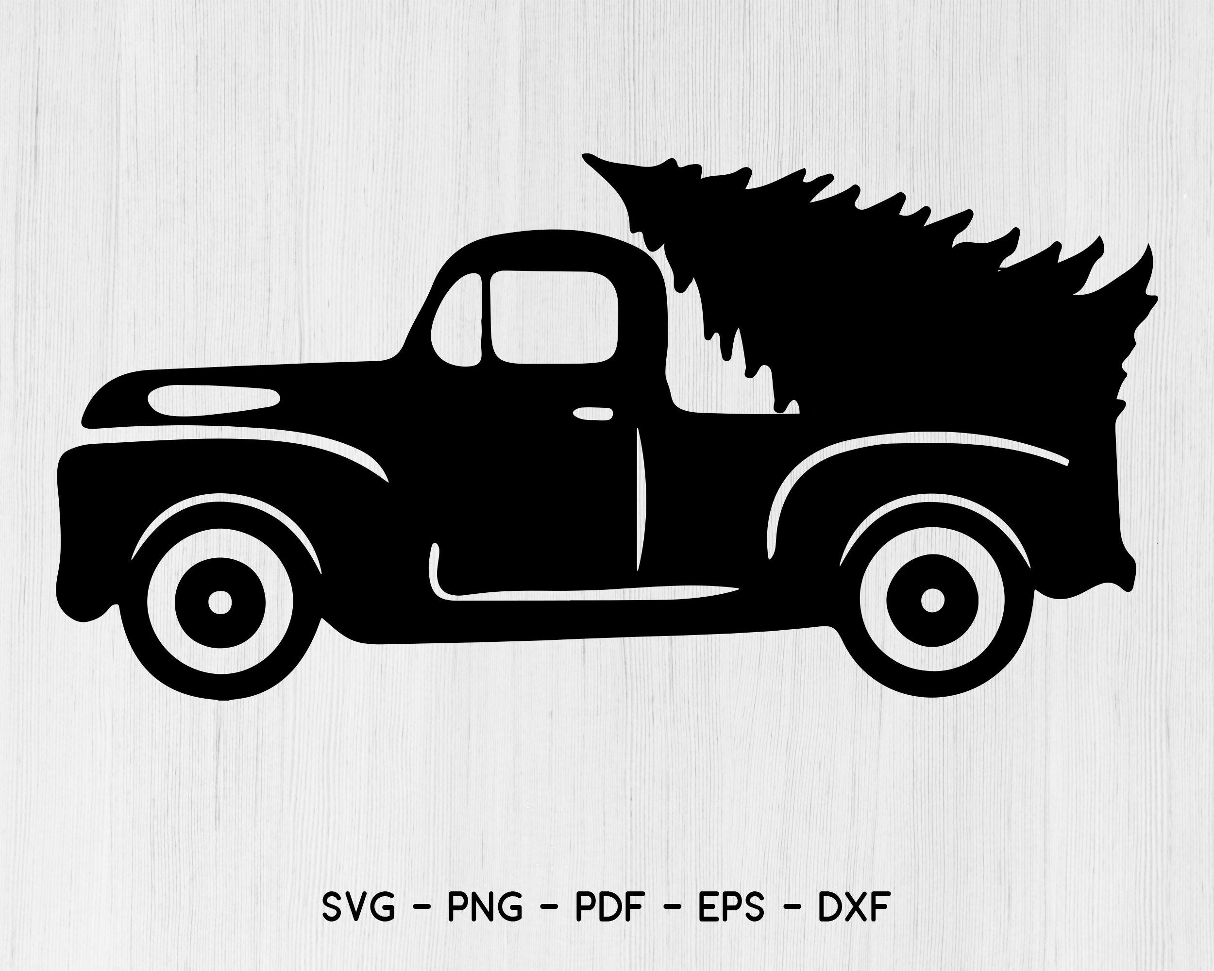 Christmas Truck svg, Christmas truck tree svg, Christmas svg, tree svg, dxf, jpeg, png, pdf cutting files for Silhouette Cameo, Cricut