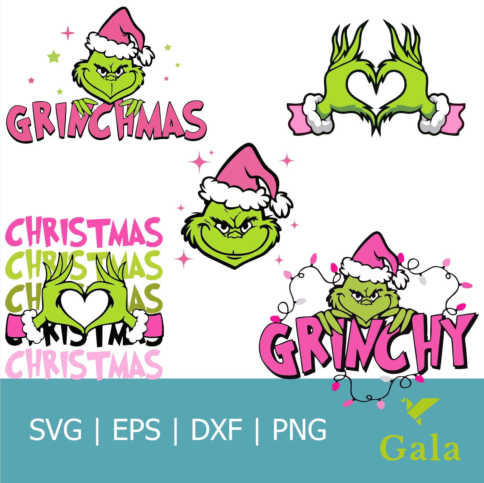 Grinc Svg| Pink Grincmas Christmas Png-Svg| Grinc Clipart Files| Files for Cricut & Silhouette Digital File| Eps|Svg|Dxf|Png