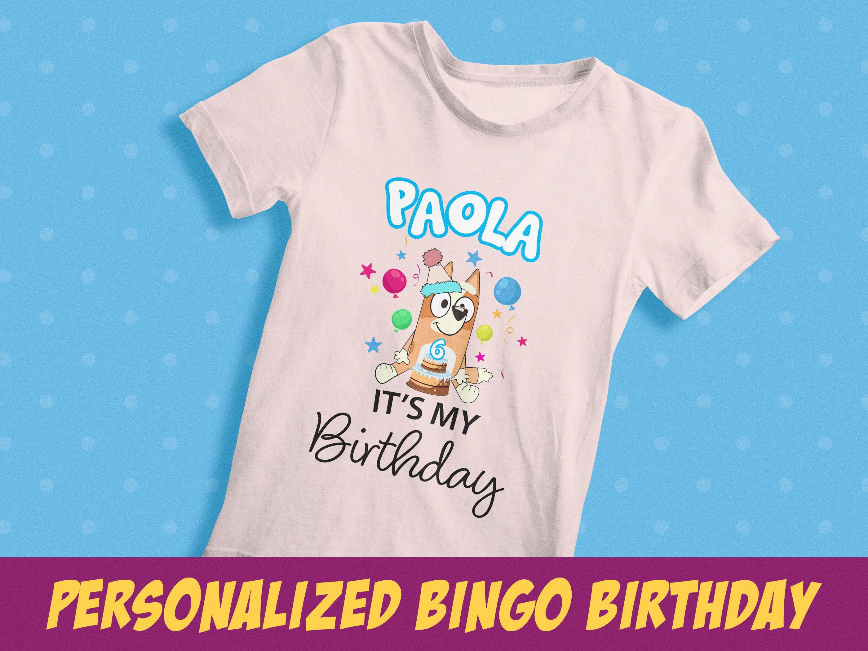 Bluey Bingo Personalized birthday design, Cricut/Silhouette Compatible, Party Supplies, Instant Download Printable