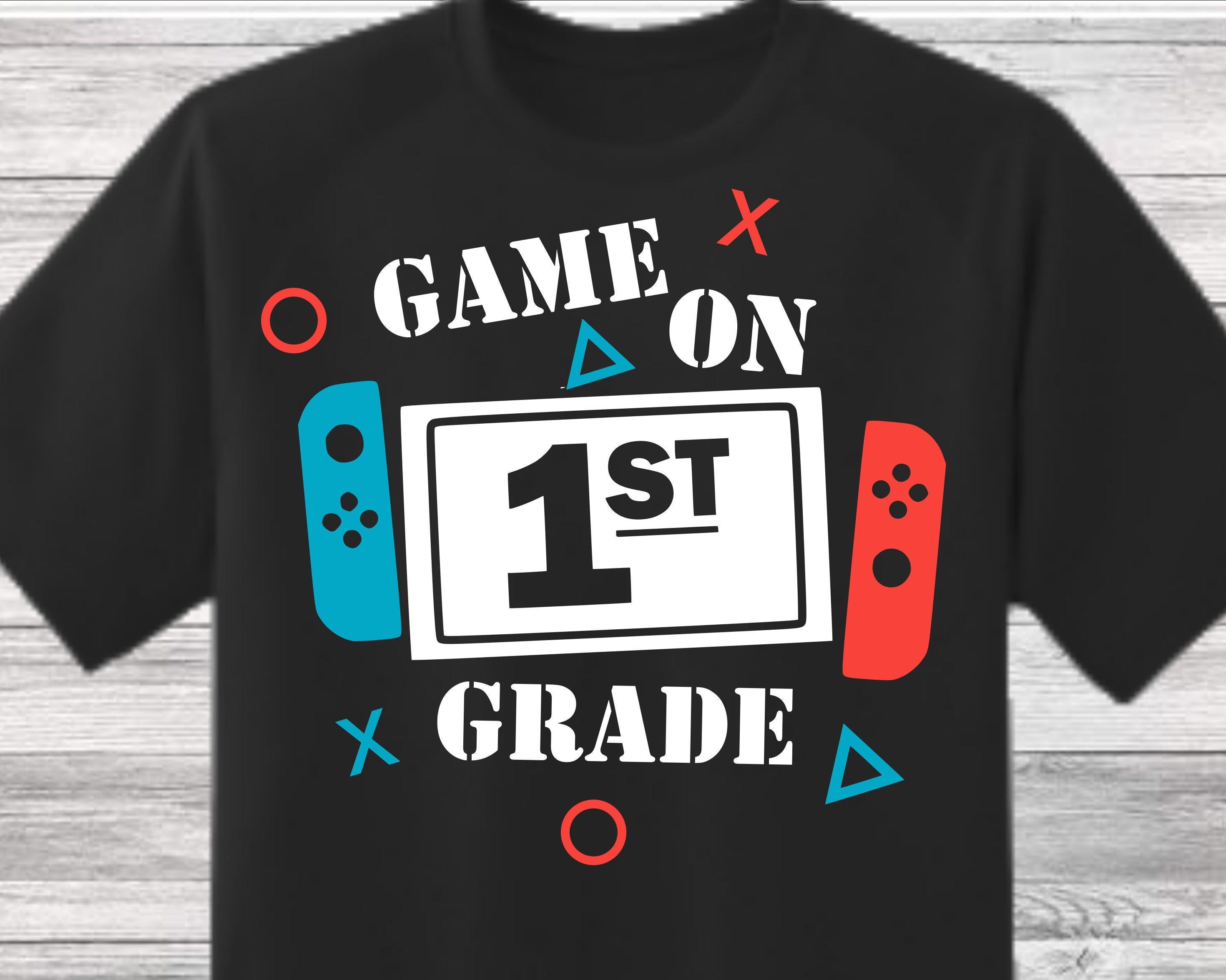 Game On 1st Grade SVG, SVG cut file, first grade svg, Back to School svg, First day of 1st grade svg, boy school shirt svg, cameo, cricut