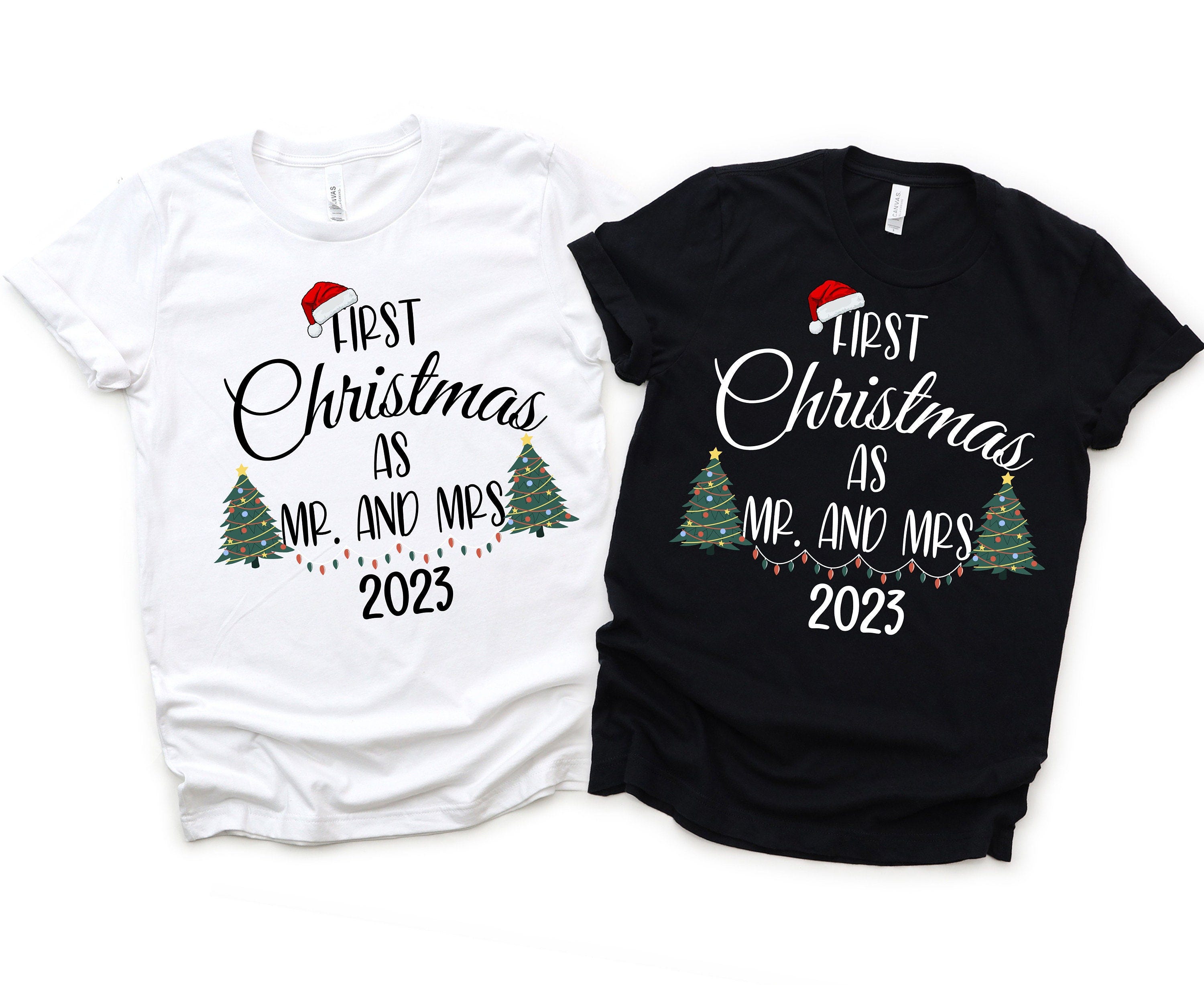 First Christmas As Mr And Mrs 2023 PNG Bundle, Matching Holiday Couples Gift, His and Hers, Christmas Party, Newlyweds, DIY Christmas Shirt
