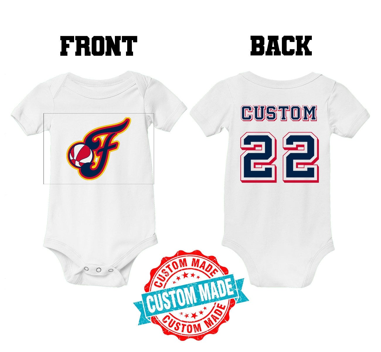 Personalized Caitlin Clark Basketball Baby Bodysuit - Indiana Sports Fan Girls Boys Infant Newborn Custom Jersey - Custom Name Number