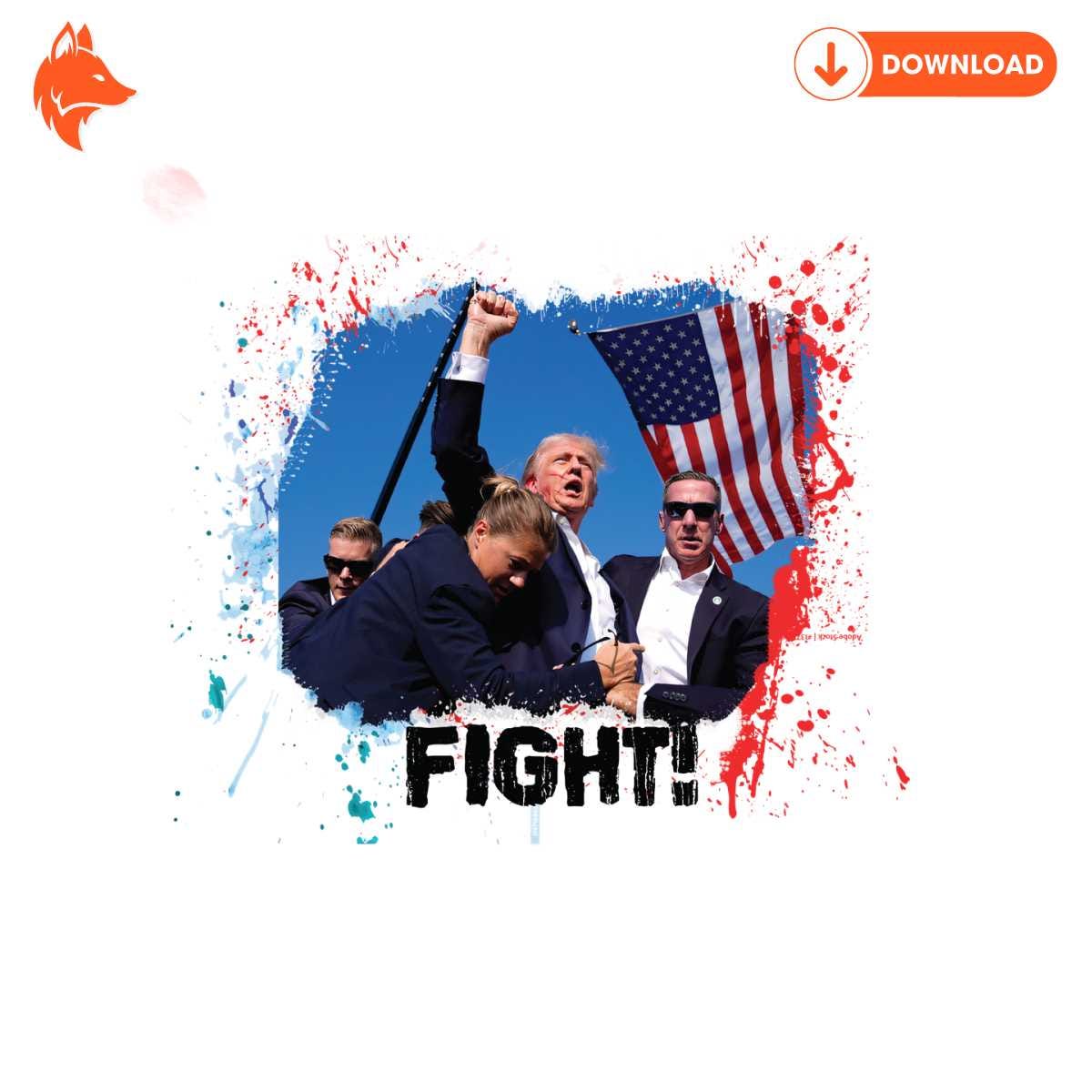 Free Trump Fight Shot 2024 PNG