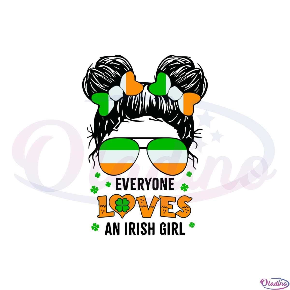 Messy Bun Irish Girl Funny Patricks Day Quote SVG Cutting Files