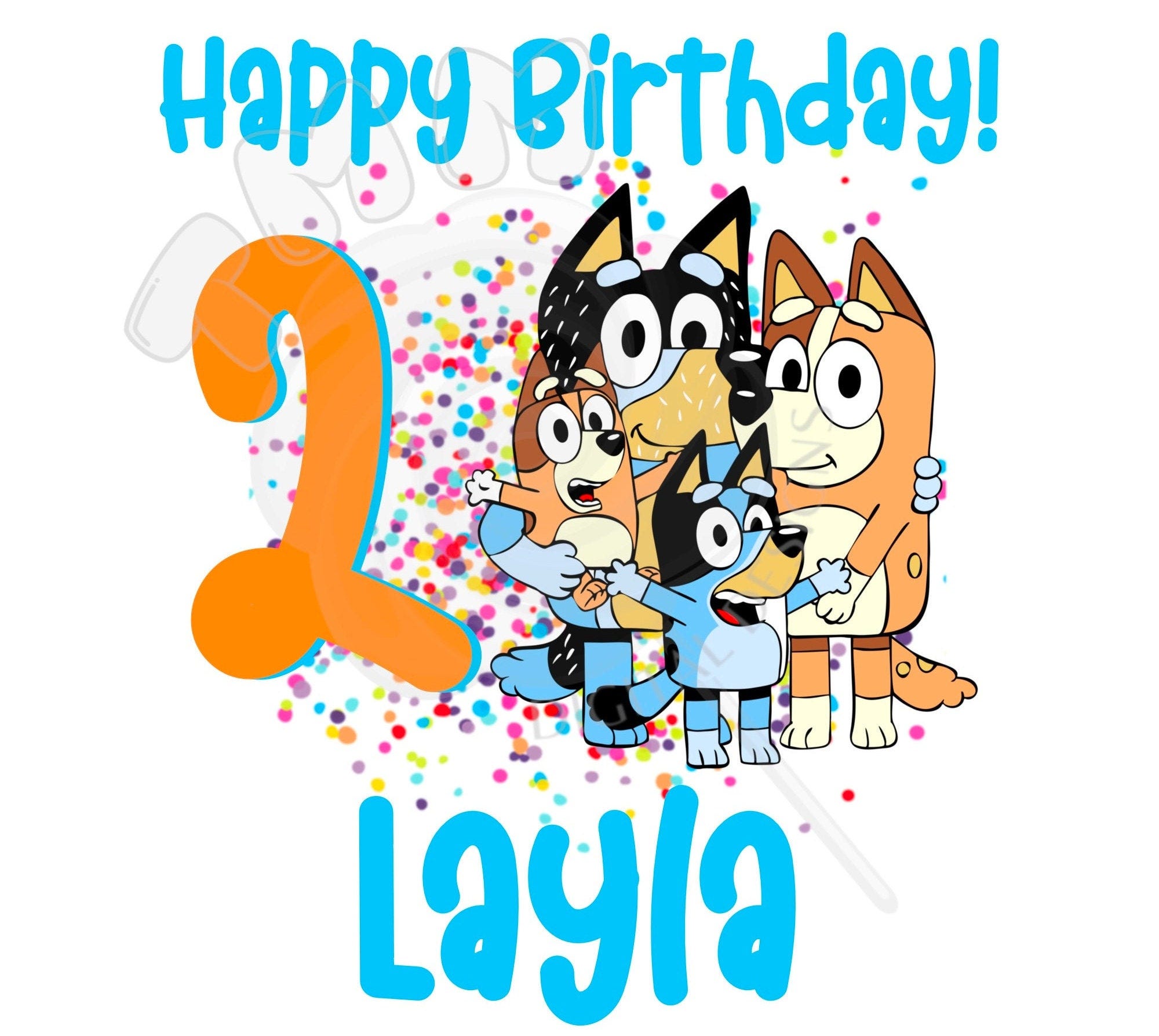 Blue dog friend Custom Birthday girl and boy design png, svg files, png for t shirts DTF and Sublimation