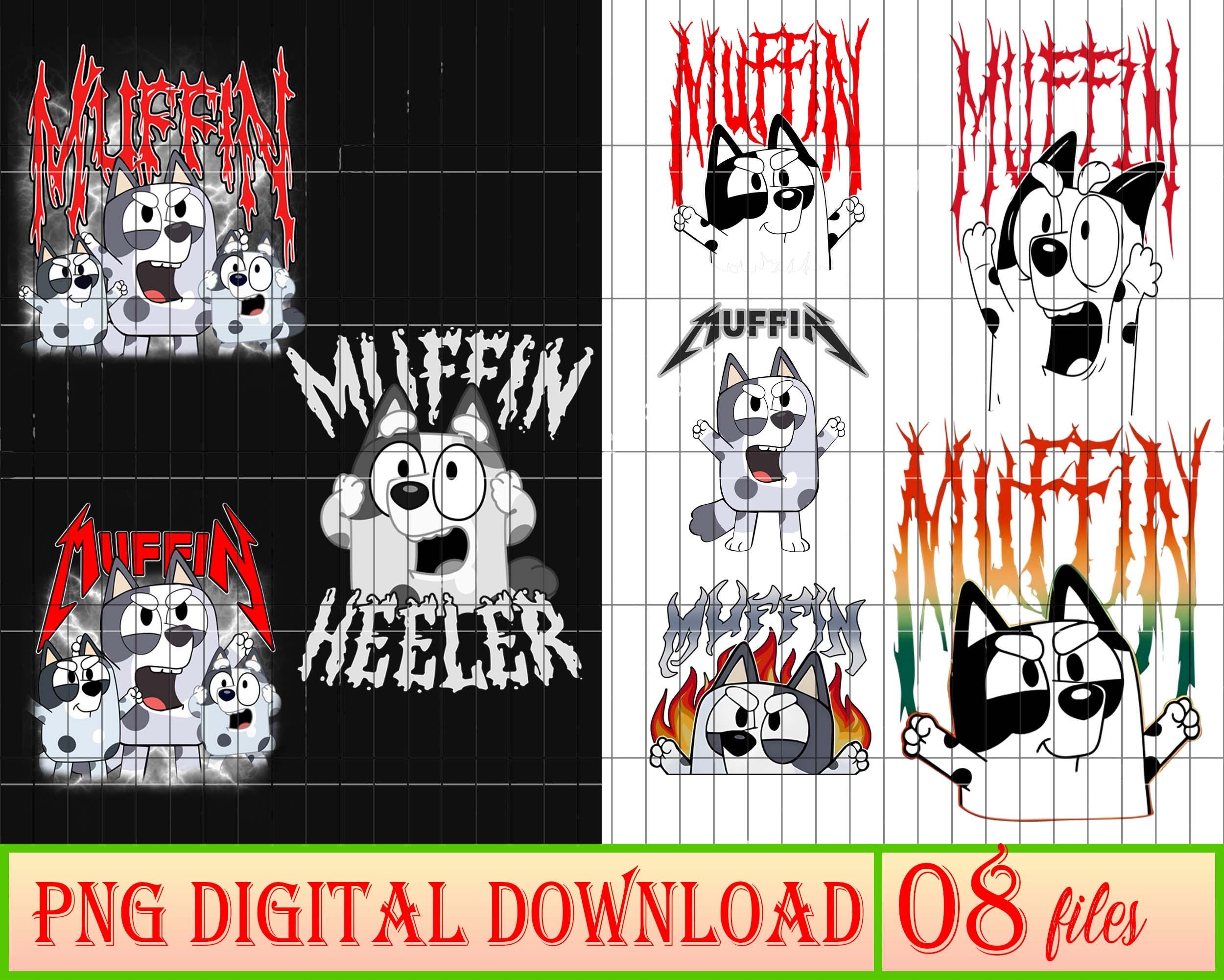 8 files Bluey Muffin Metal Png, Bundle Muffin Metal Music Png, Bluey Muffin, Bluey Mom, Bluey Dad, Grandma Bluey, Mother Day Gift