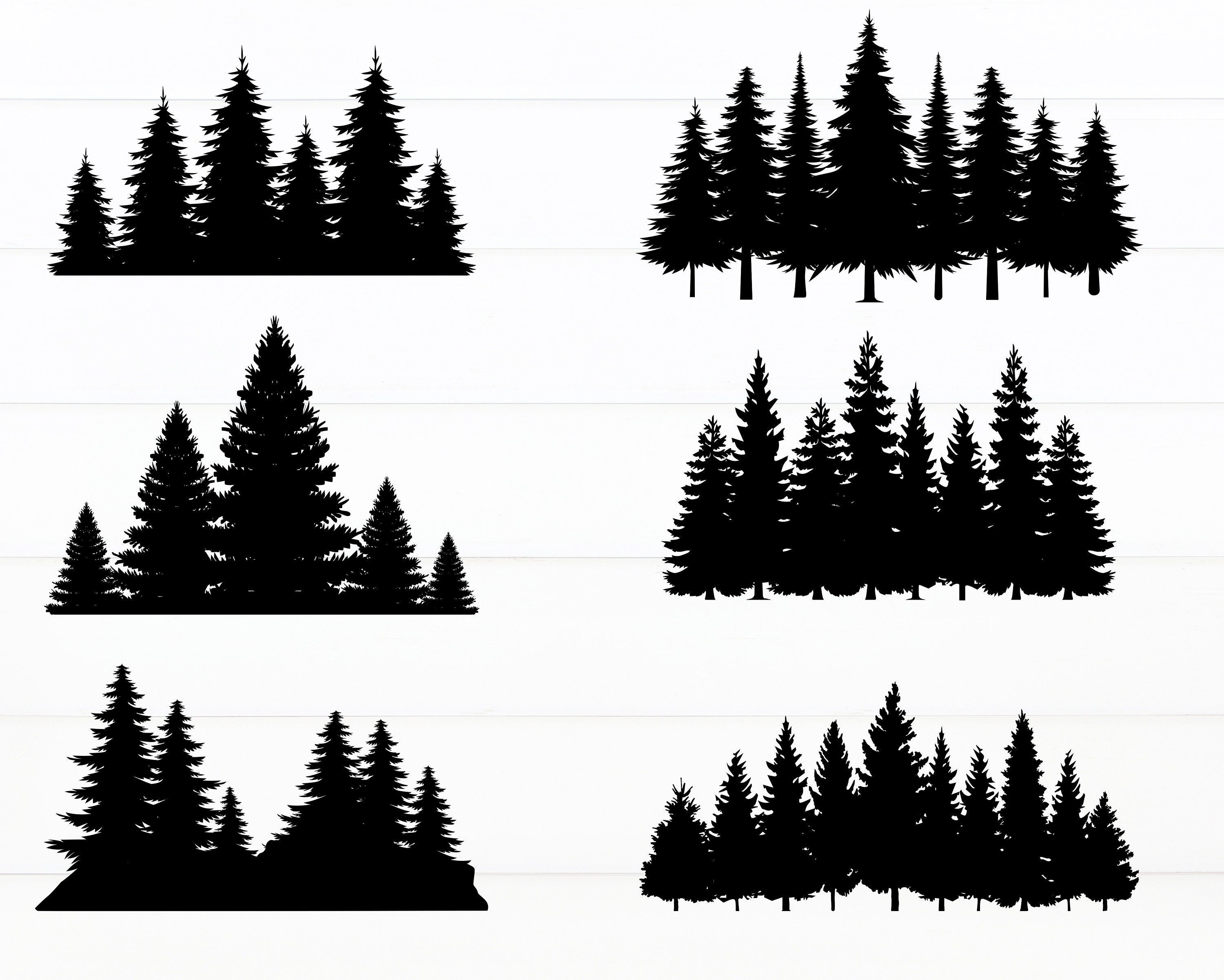 Pine Trees Svg Bundle Nature Svg Trees Cut File Pine Tree Silhouette Tree Svg File for Cricut Trees Vector Tree Line Svg  Digital Design