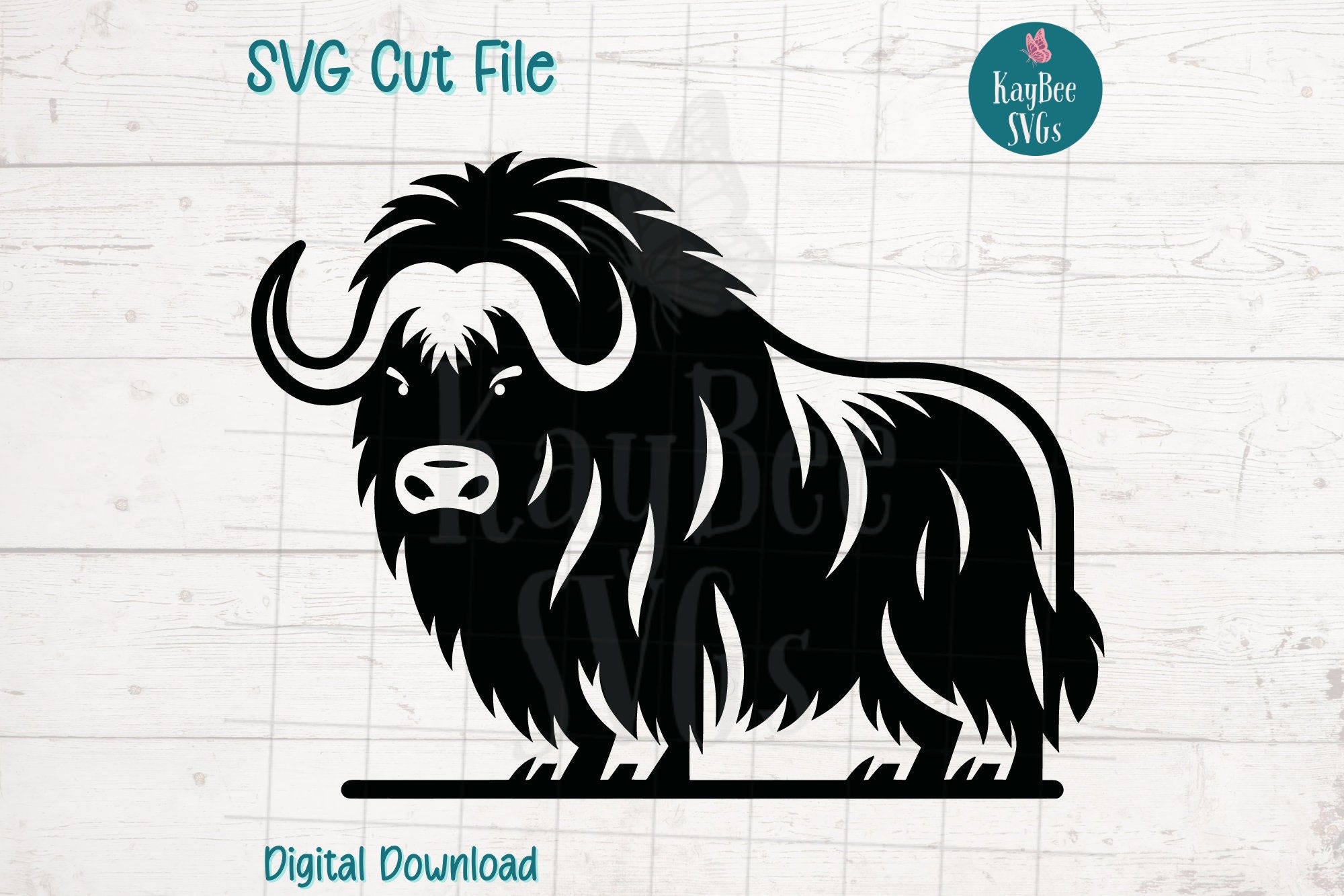 Musk Ox SVG Digital Cut File for Cricut, Silhouette, Engraving, Sublimation, Printable Art, T-Shirt, Mug Press - Commercial Use