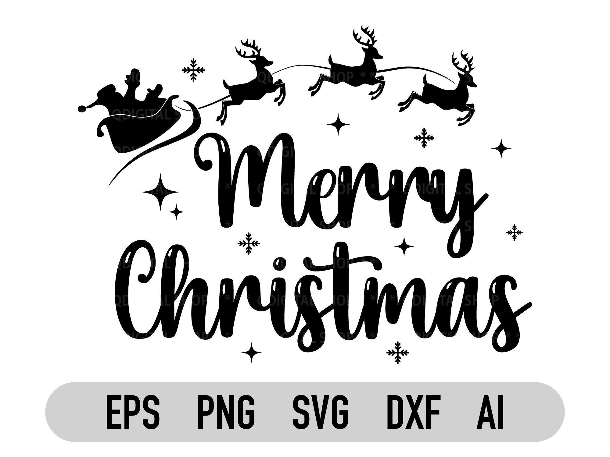 Merry Christmas Svg, Png, Christmast Clipart, Merry Christmas Sign Svg, For Cricut, For Silhouette, Cuttable File, Dxf, Ai, Vector File