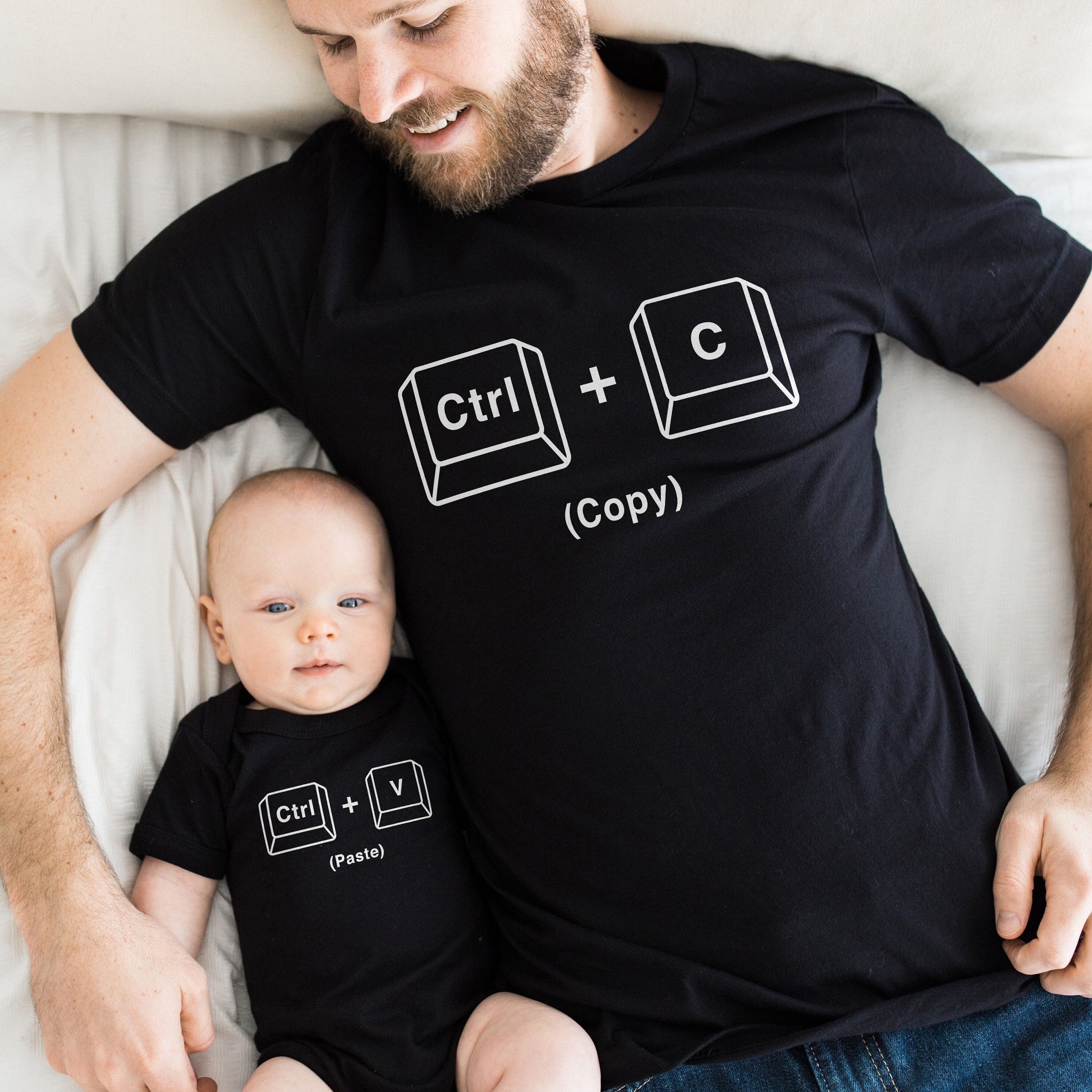 Copy Paste Shirt Set - Father and Baby Matching Shirts -  Copy And Paste Daddy And Daughter Shirts - New Baby Gift