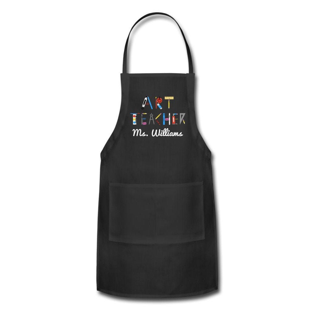 Personalized Art Teacher Apron with Pockets and Teacher