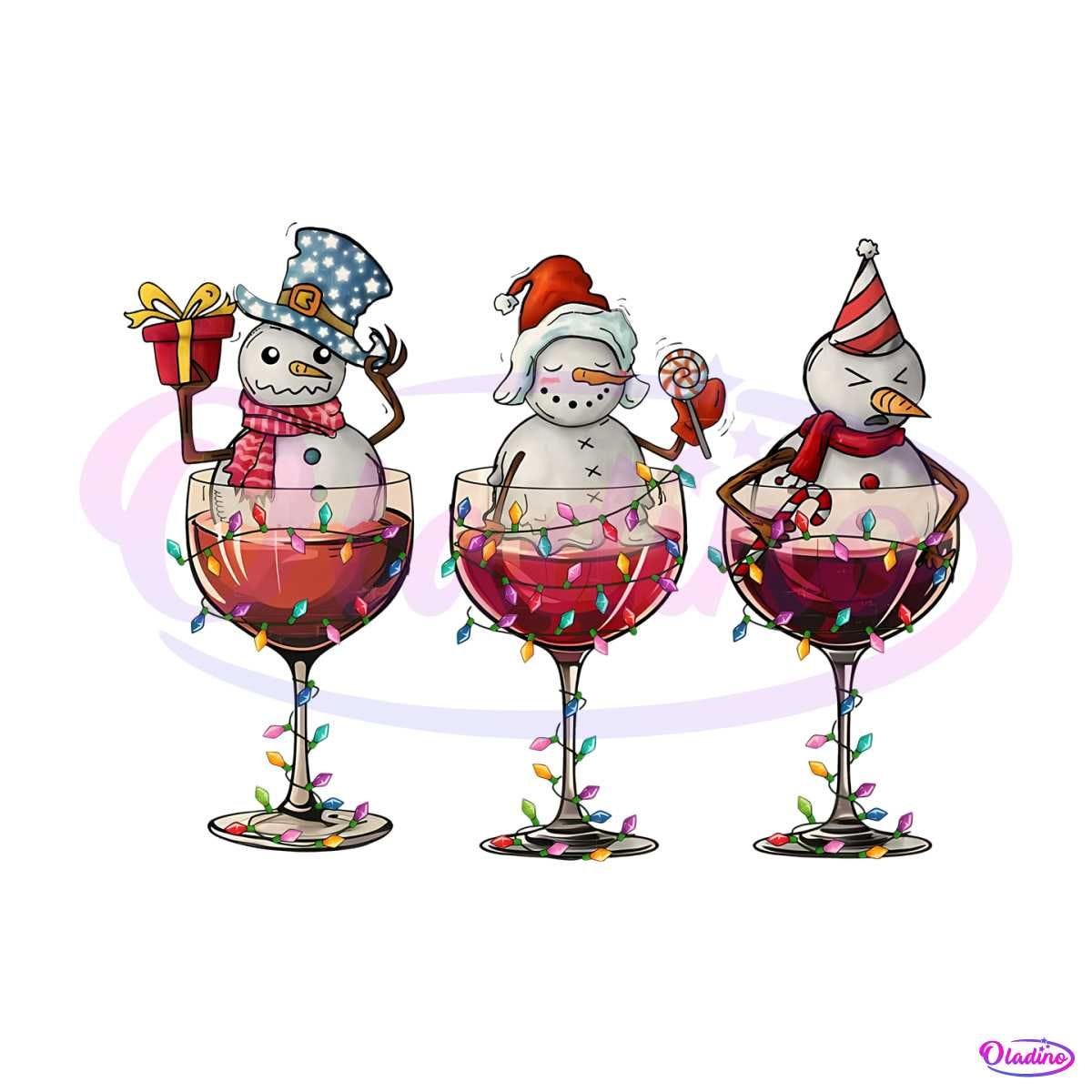 Christmas Wines Snowman PNG