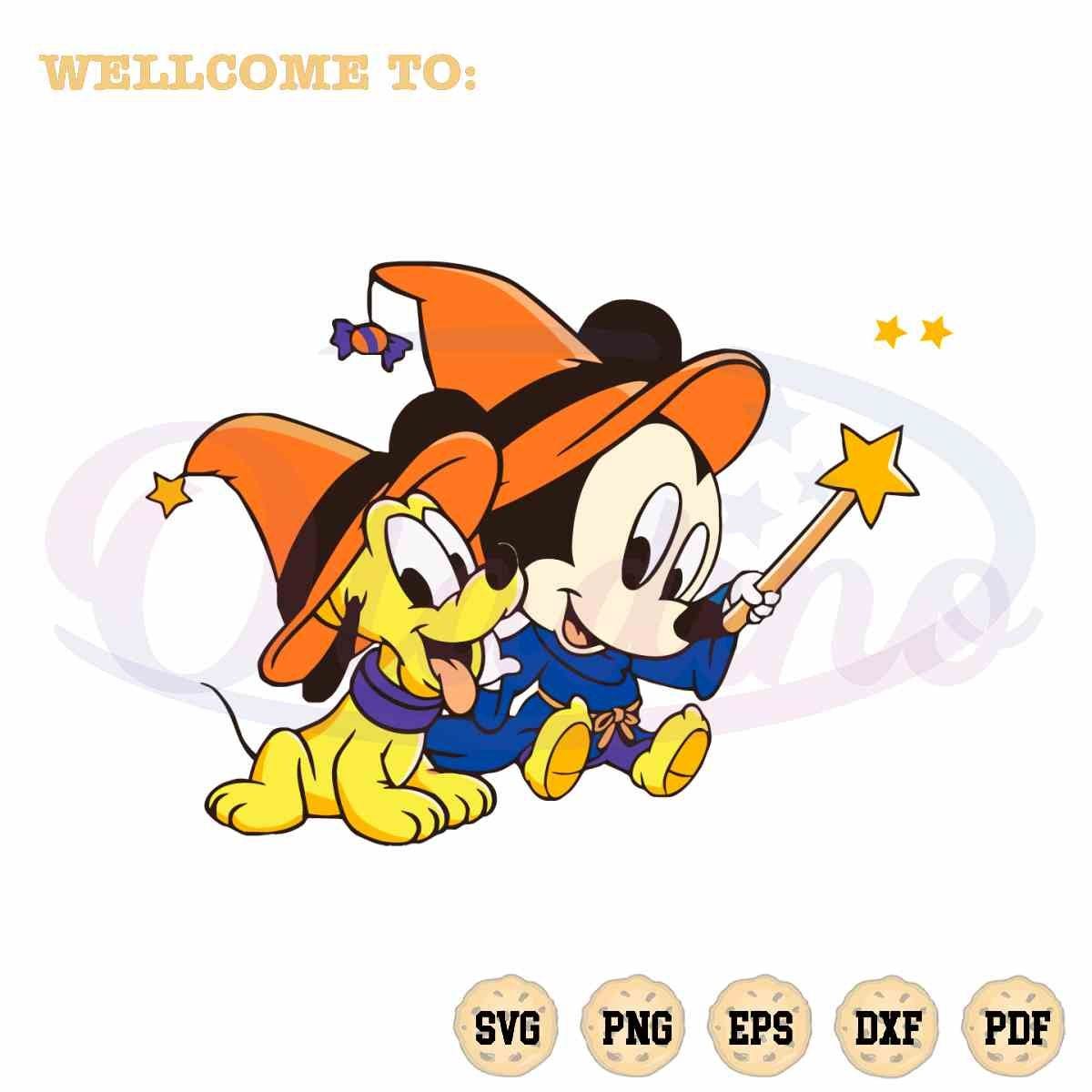 Witch Mickey And Pluto SVG Halloween Disney Graphic Design Cutting File