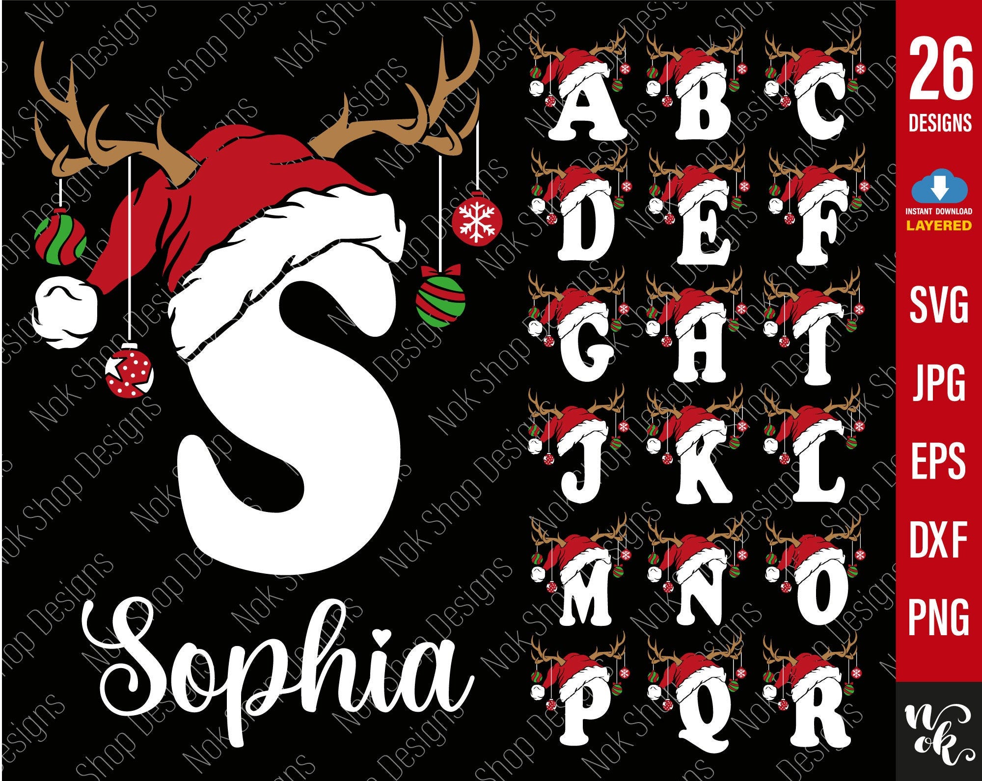Christmas alphabet SVG Bundle, A-Z Letters svg for Cricut, Silhouette Cameo, png Sublimation, Christmas family shirt svg, Christmas Numbers