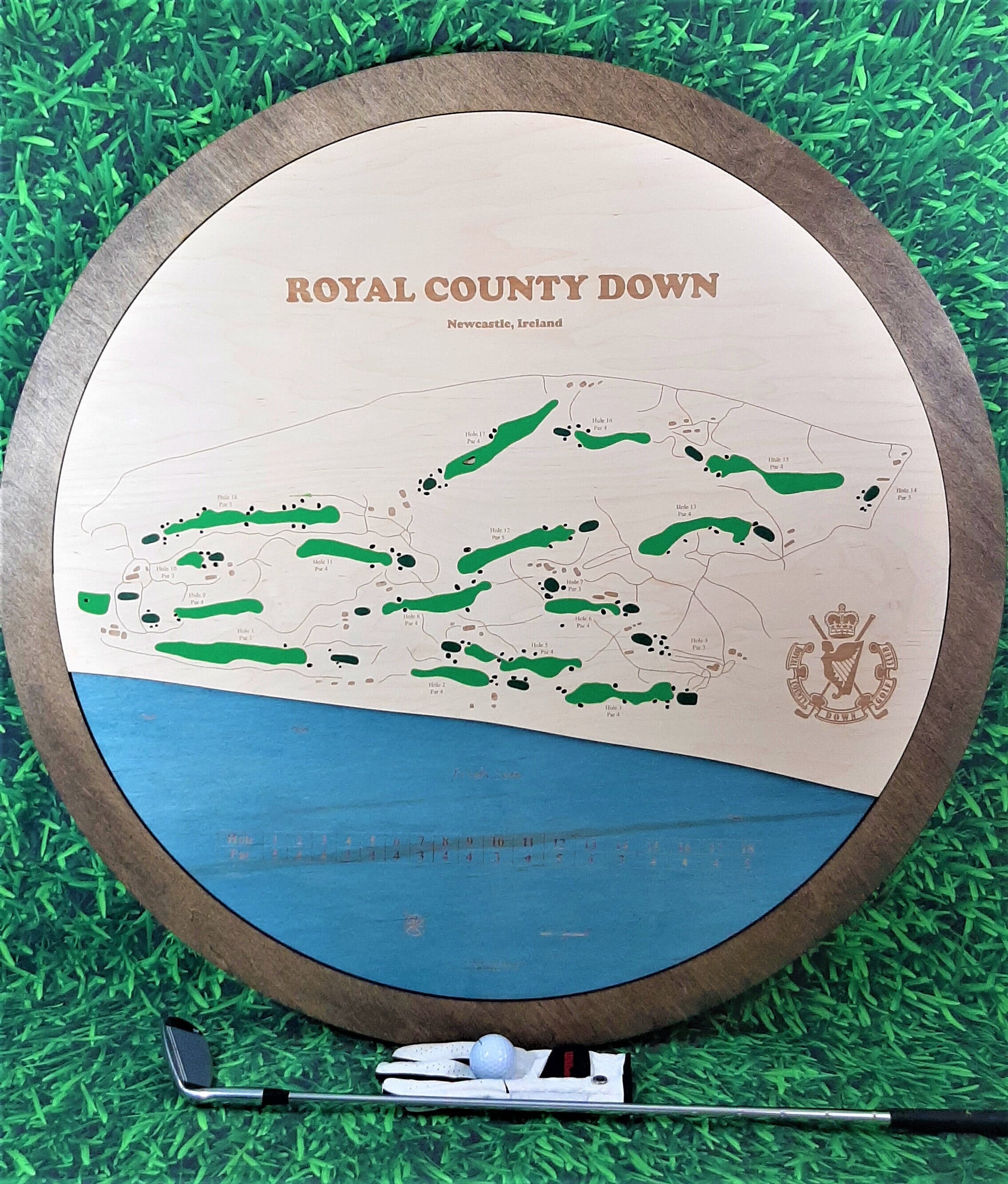 Custom Golf Course Art - Royal County Down 36" tabletop