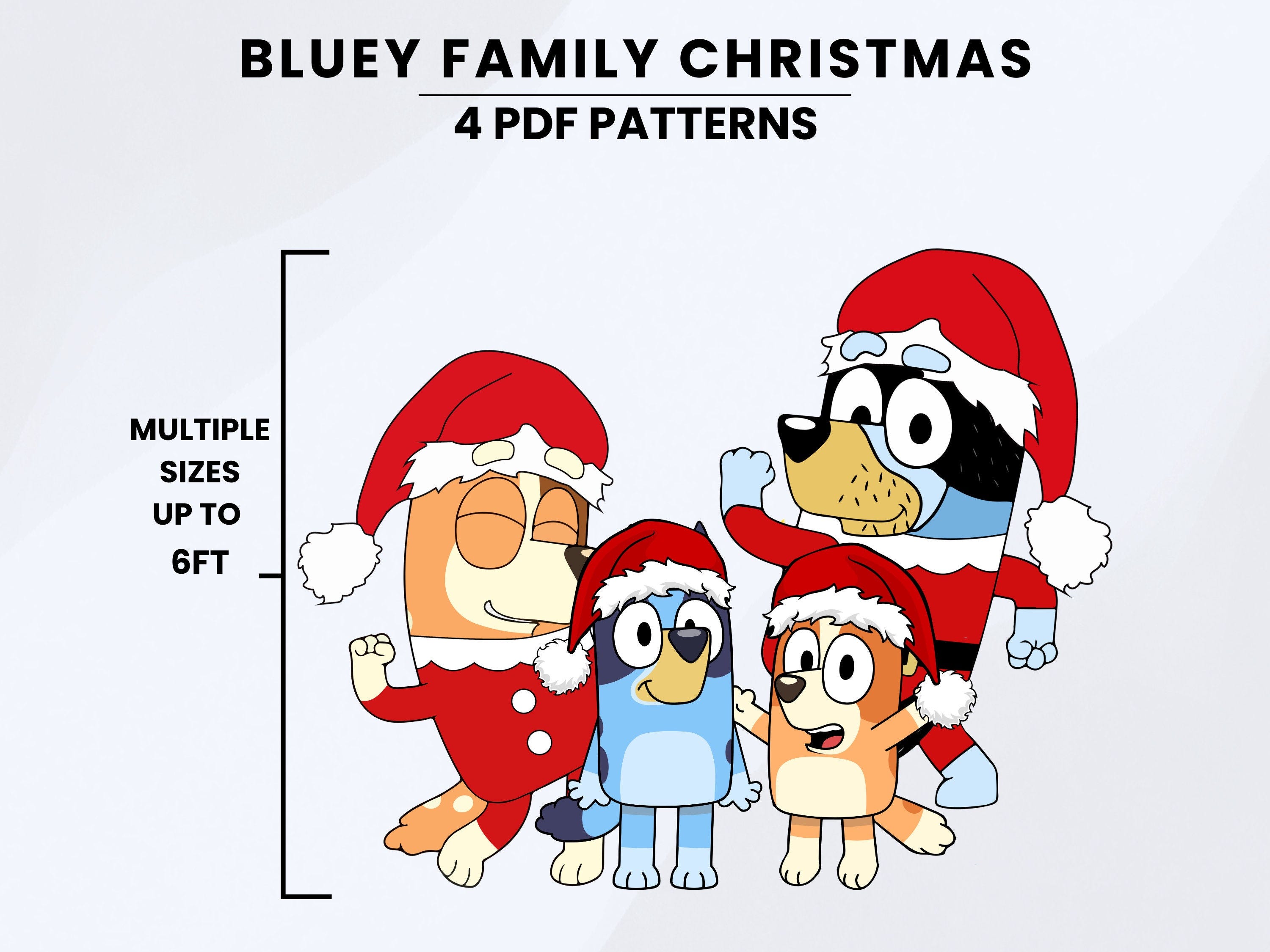 Blue Dog Family Stencil Template | DIY Outdoor Christmas Decor | Digital Download | Printable Cutout| PDF Character Cutout | Yard Display