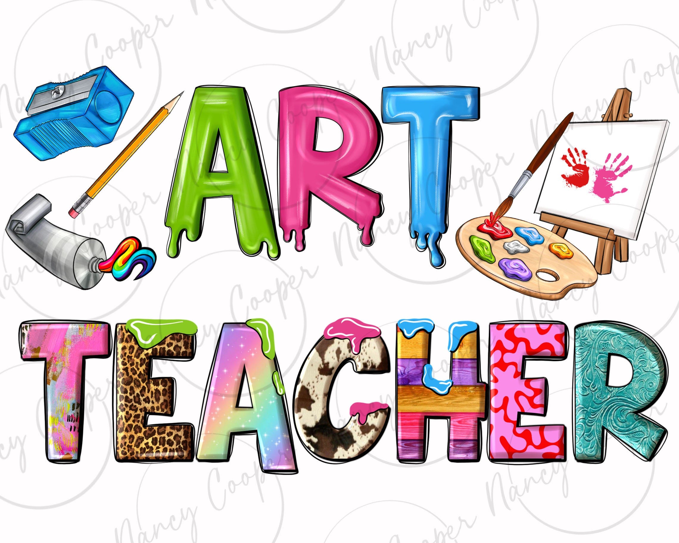 Art Teacher png sublimation design download, Teacher