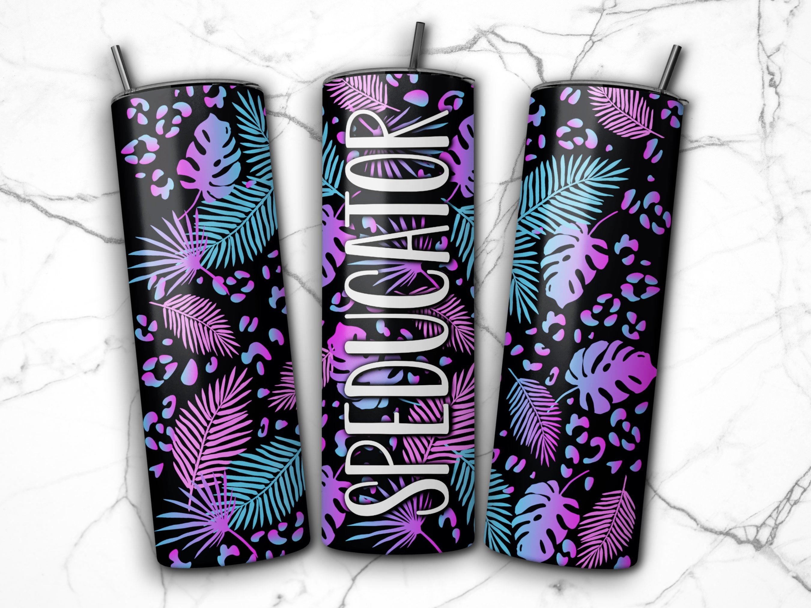 SPED Teacher Speducator Tumbler Wrap PNG Design 20 oz Skinny Tumbler Sublimation Instant Download (+101 free Designs)