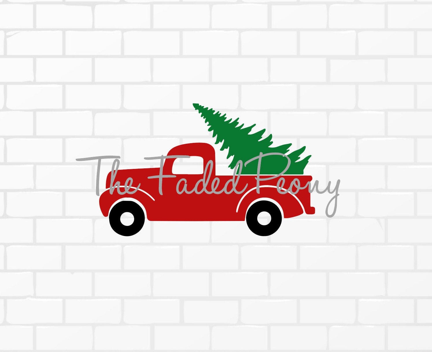 Red Truck with Tree svg, Christmas svg, SVG Files for Cricut Silhouette, svg for Tumblers, svg for Shirts, Christmas SVG, Pickup Truck