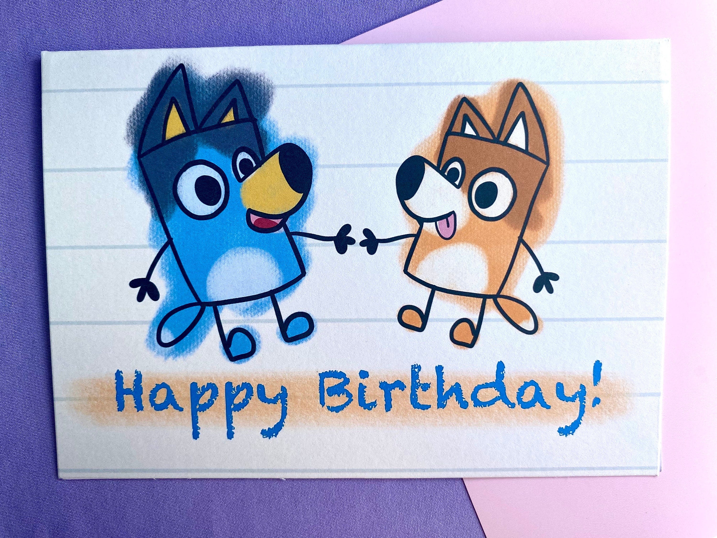 Bluey and Bingo ‘Happy Birthday’ Card // bluey birthday // bluey birthday party // bluey bingo // bluey gifts for kids