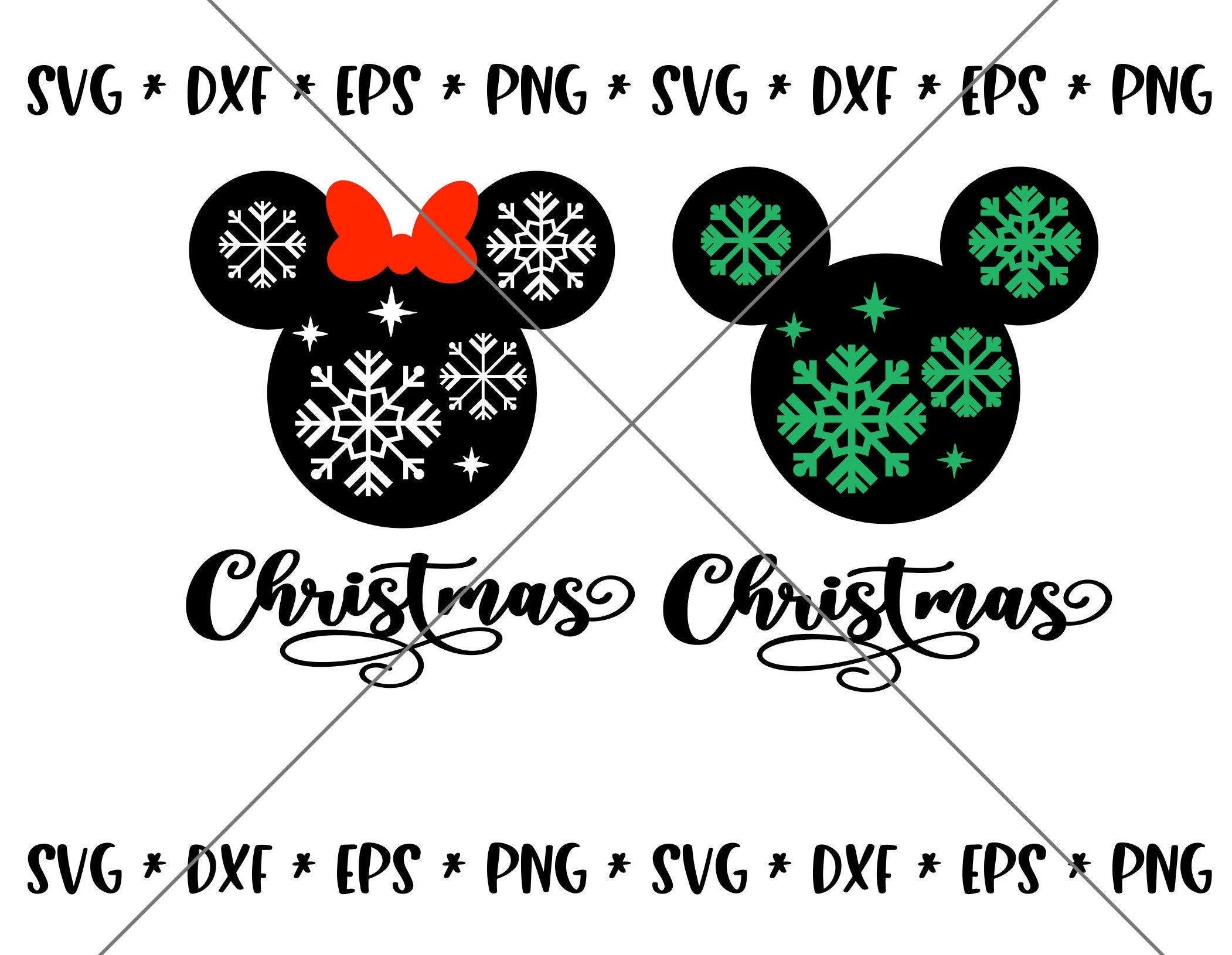 SALE!! Christmas Snowflake Mouse SVG Disney svgs DXF eps png Instant Download File Mickey Disney World Family Holiday Trip Silhouette--X03