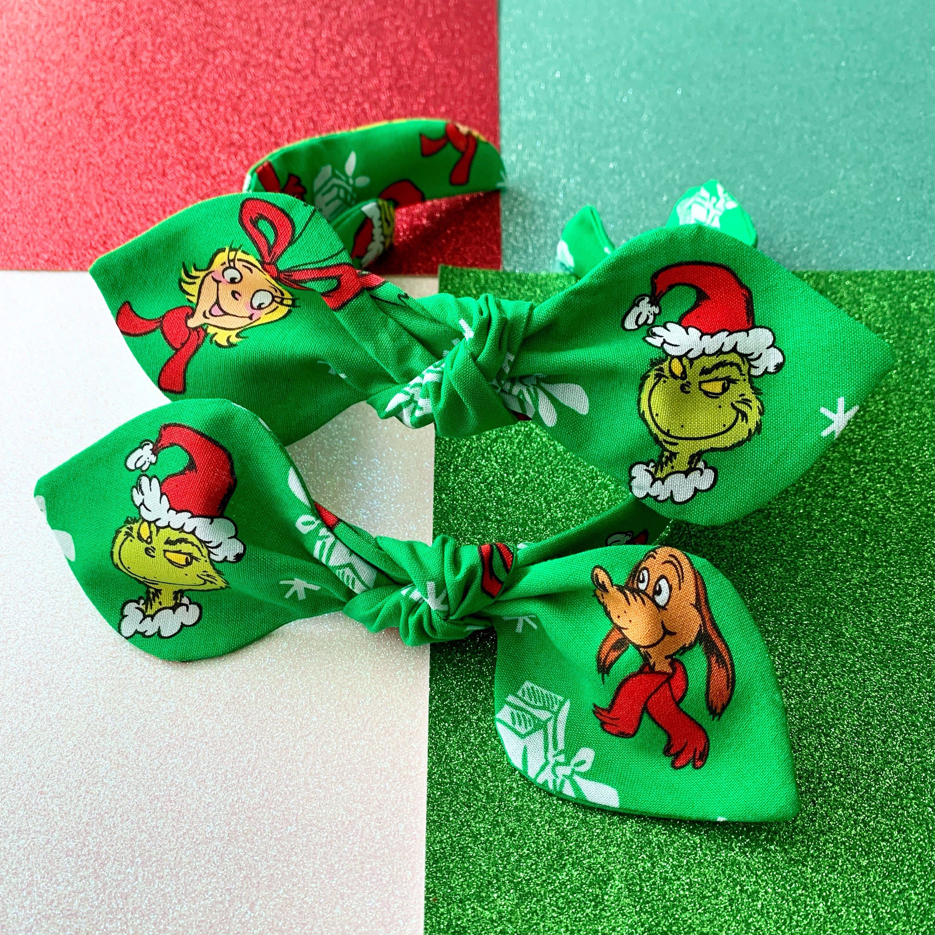 Christmas Grinch knot bow headband