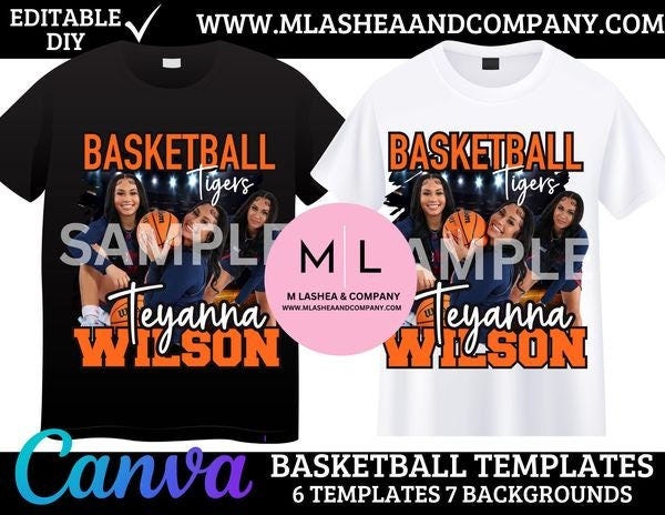 Canva Basketball Template â€¢ Basketball T-shirt Designs â€¢ Template â€¢ Canva â€¢ editable â€¢ basketball player â€¢Basketball graphics â€¢digital files