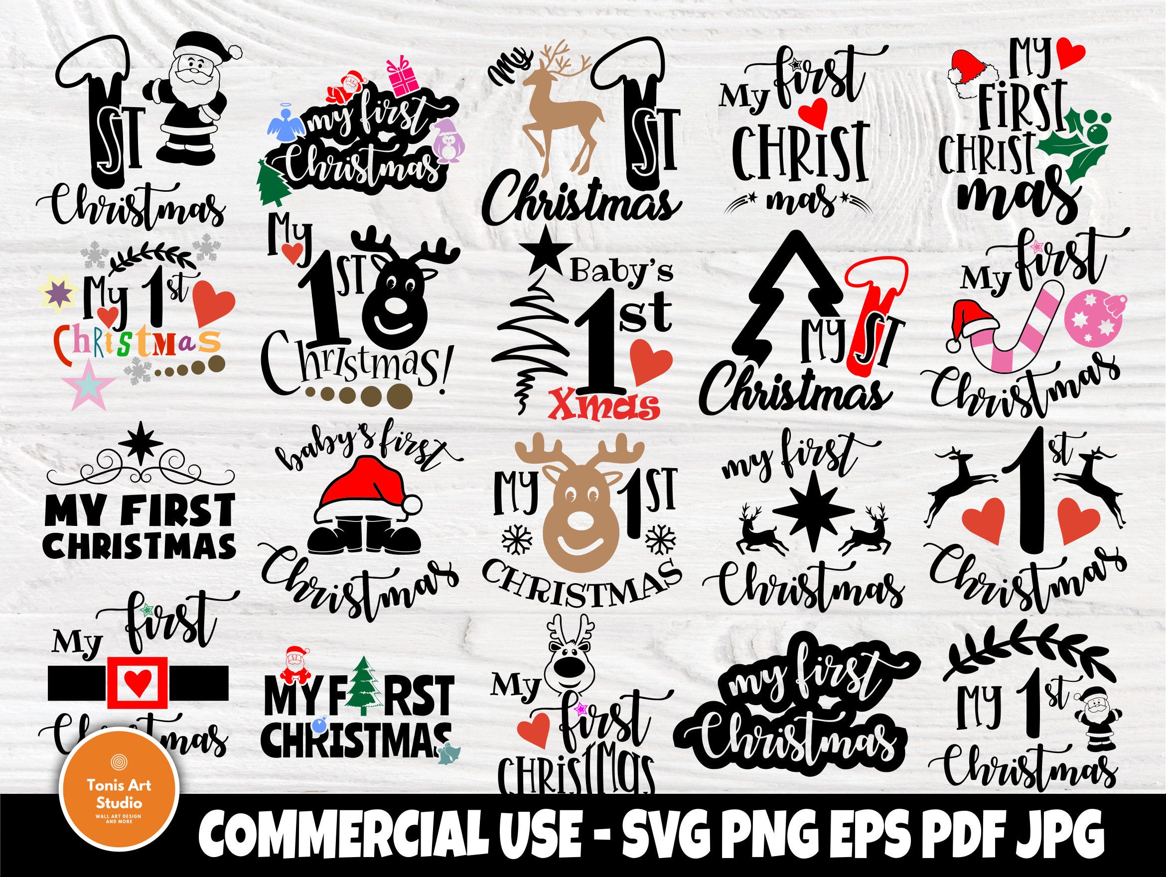 My first christmas SVG | Svg bundle | My 1st christmas | Christmas svg | Cricut and silhouette cut files | Cutting files | Svg designs