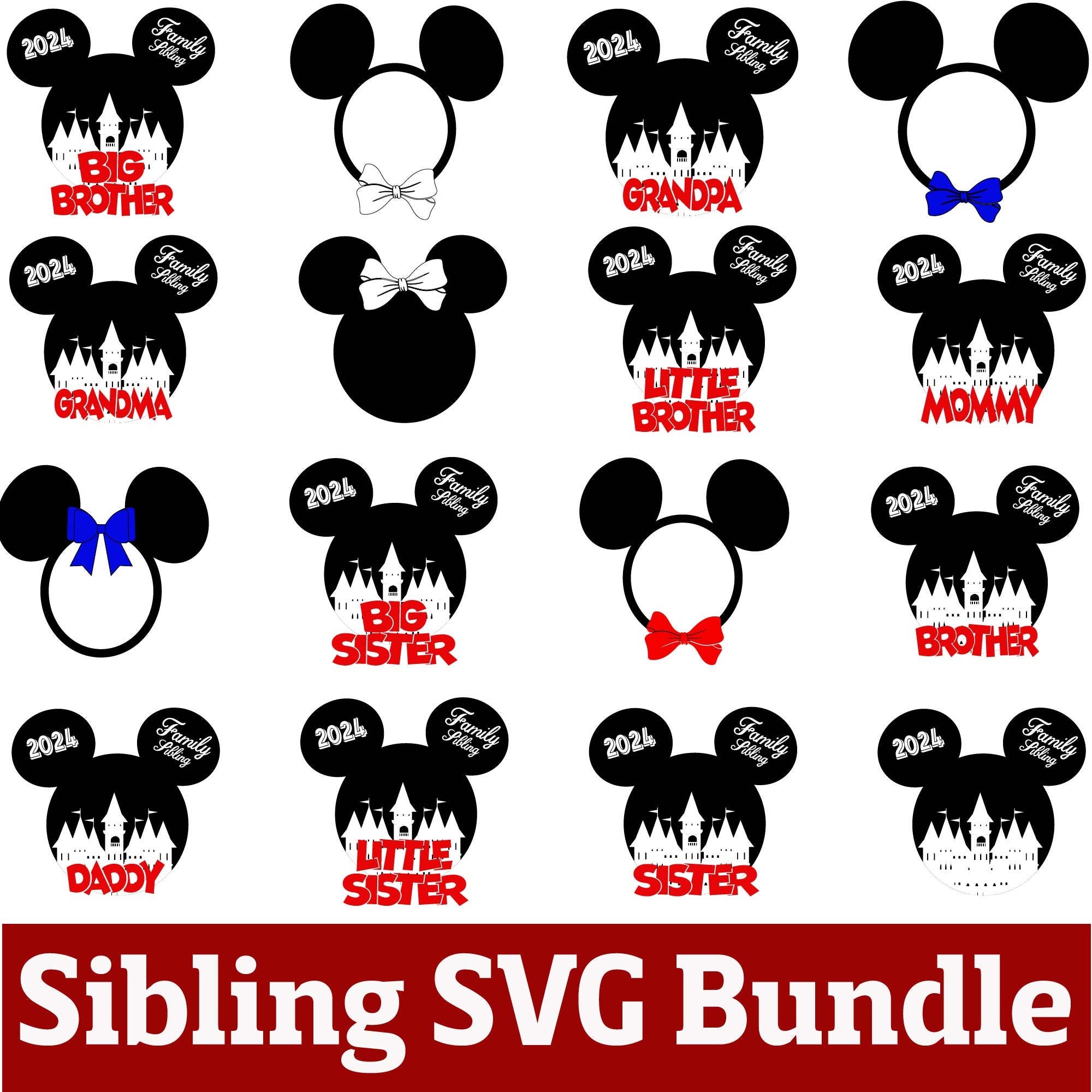 Family Mouse Bundle, Family Mouse Shirt, Disney Family Trip, Svg Files For Cricut, Mouse Ear Head Svg, Family Vacation Svg, Disney Trip Svg