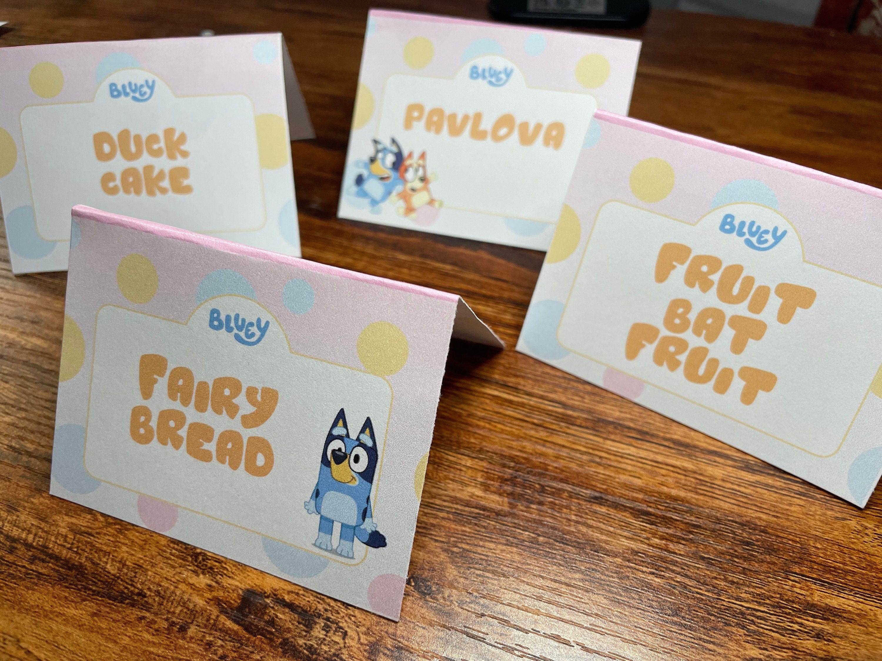 Editable Bluey Food Tent Snack Labels for Pink Bluey Birthday Party Ideas for Girl Boy - Customize with Canva - Instant Download
