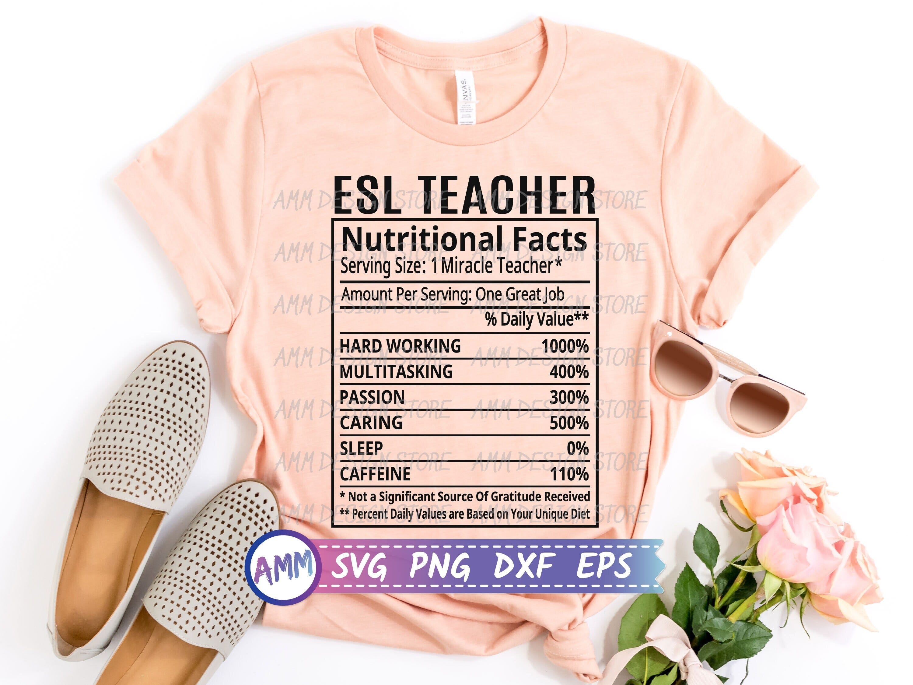 ESL Teacher svg, ESL Teacher Nutritional Facts svg, Nutrition Facts svg, ESOL Teacher svg, Shirt svg, Appreciation svg, Png, Dxf, Eps