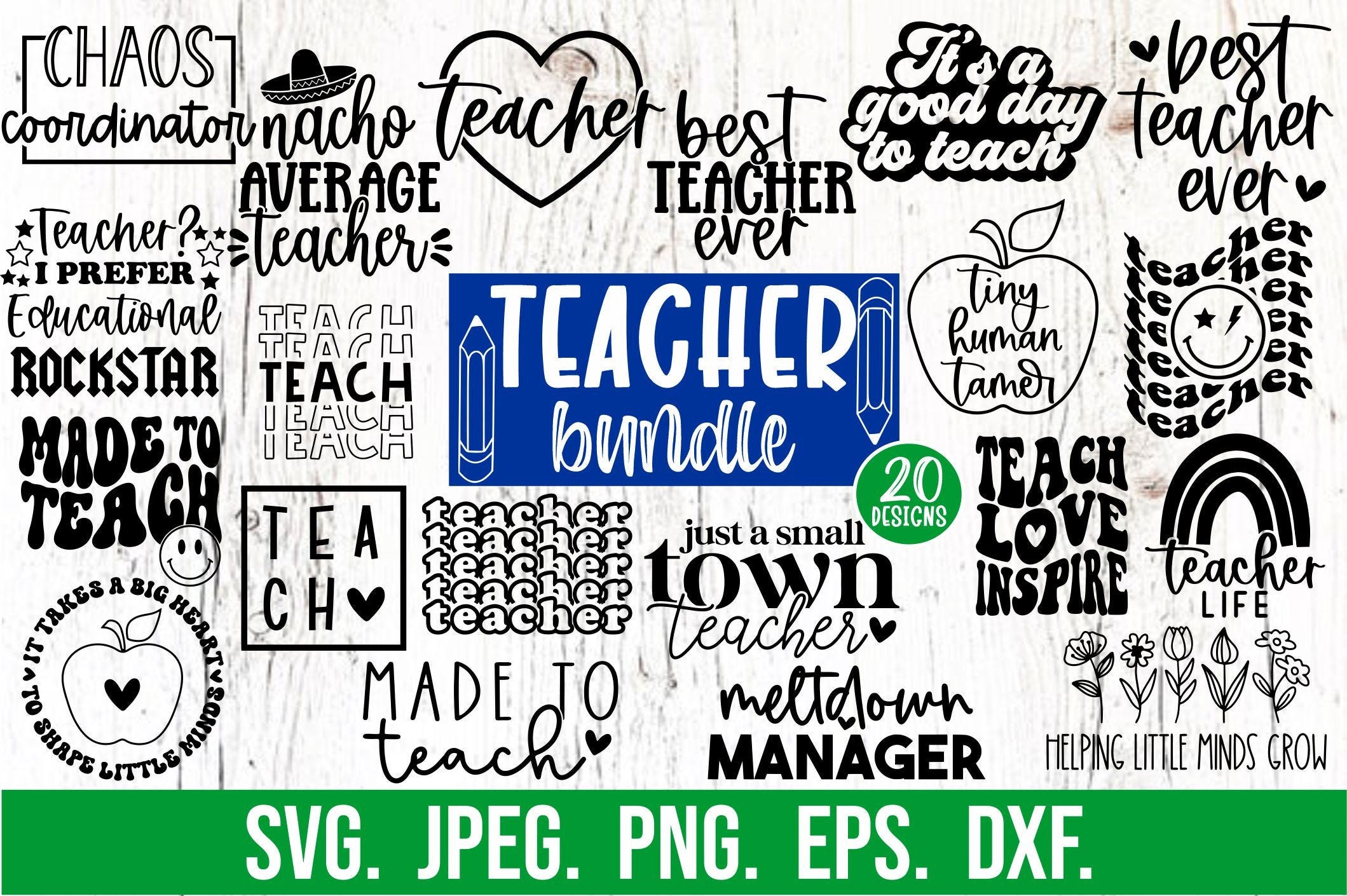 Teacher SVG Bundle - Digital Download - Cricut Cut File - Teacher Funny SVG - Teacher Life Quote - Chaos Coordinator - Best Teacher Ever SVG