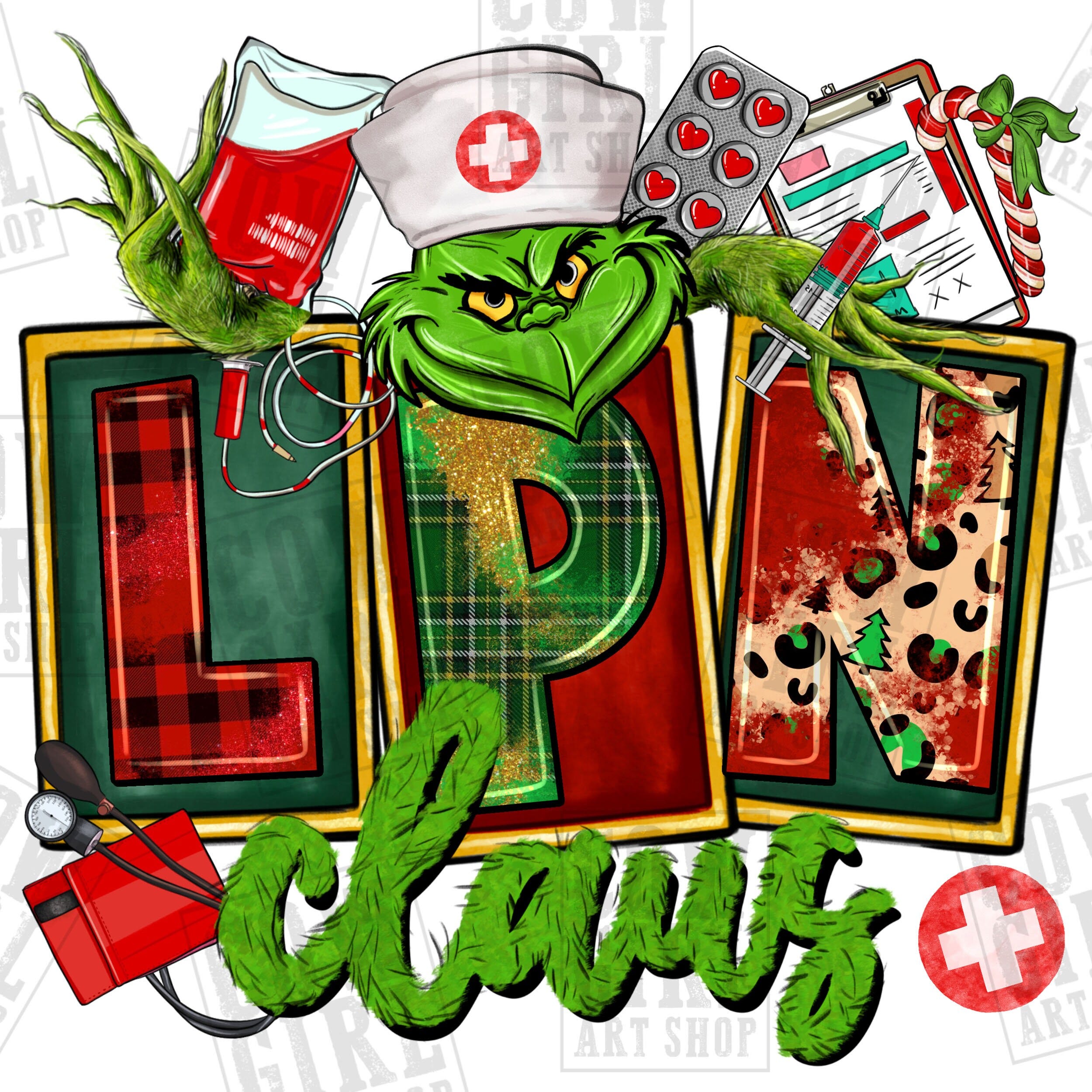 LPN Licensed Practical Claus png sublimation design download, Merry Christmas png, Christmas Nurse png, sublimate designs download