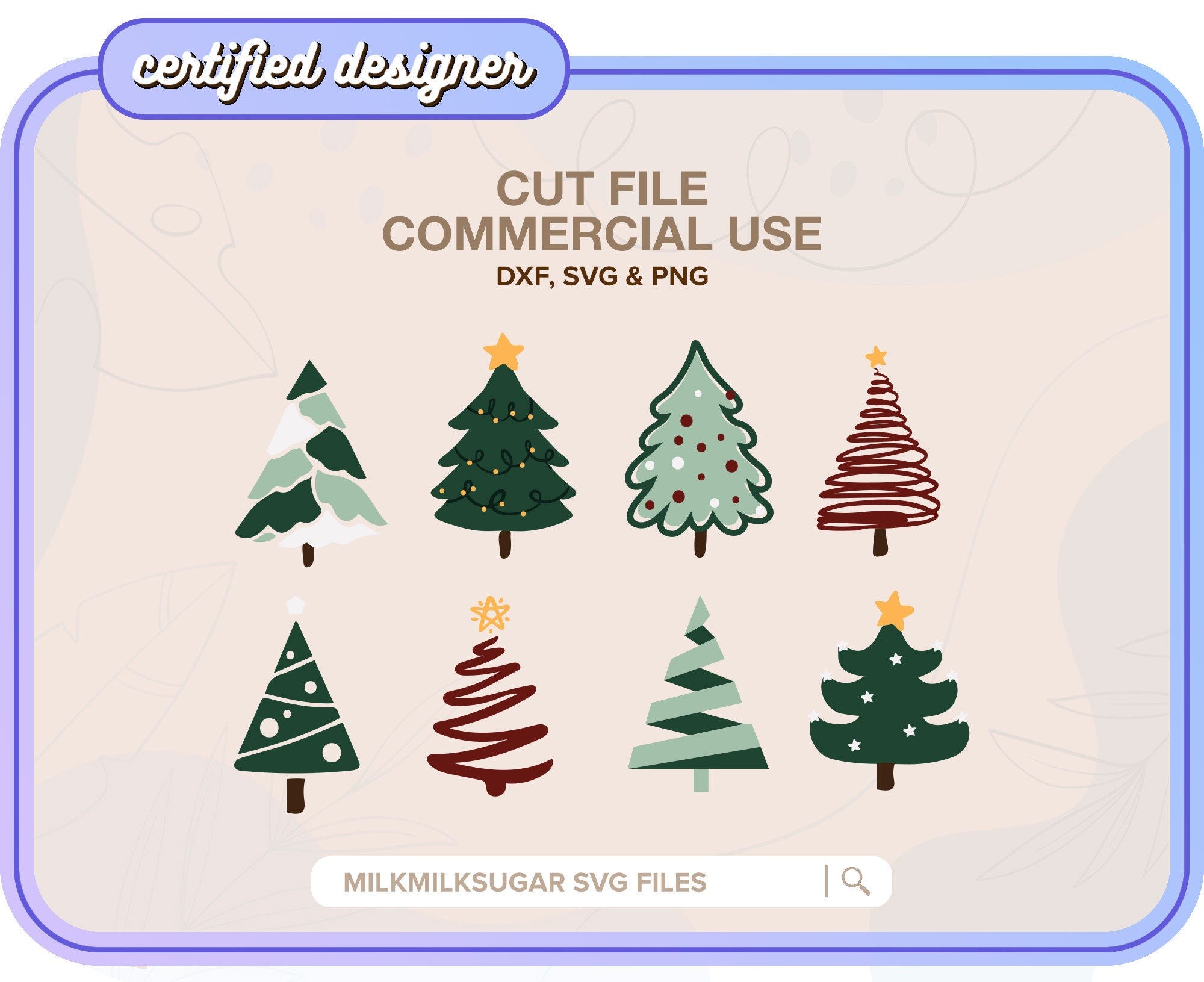 CHRISTMAS TREES SVG Cut File For Cricut or Silhouette, Christmas Tree Sublimation, Christmas Tree Svg Bundle, Christmas Tree Png Clipart
