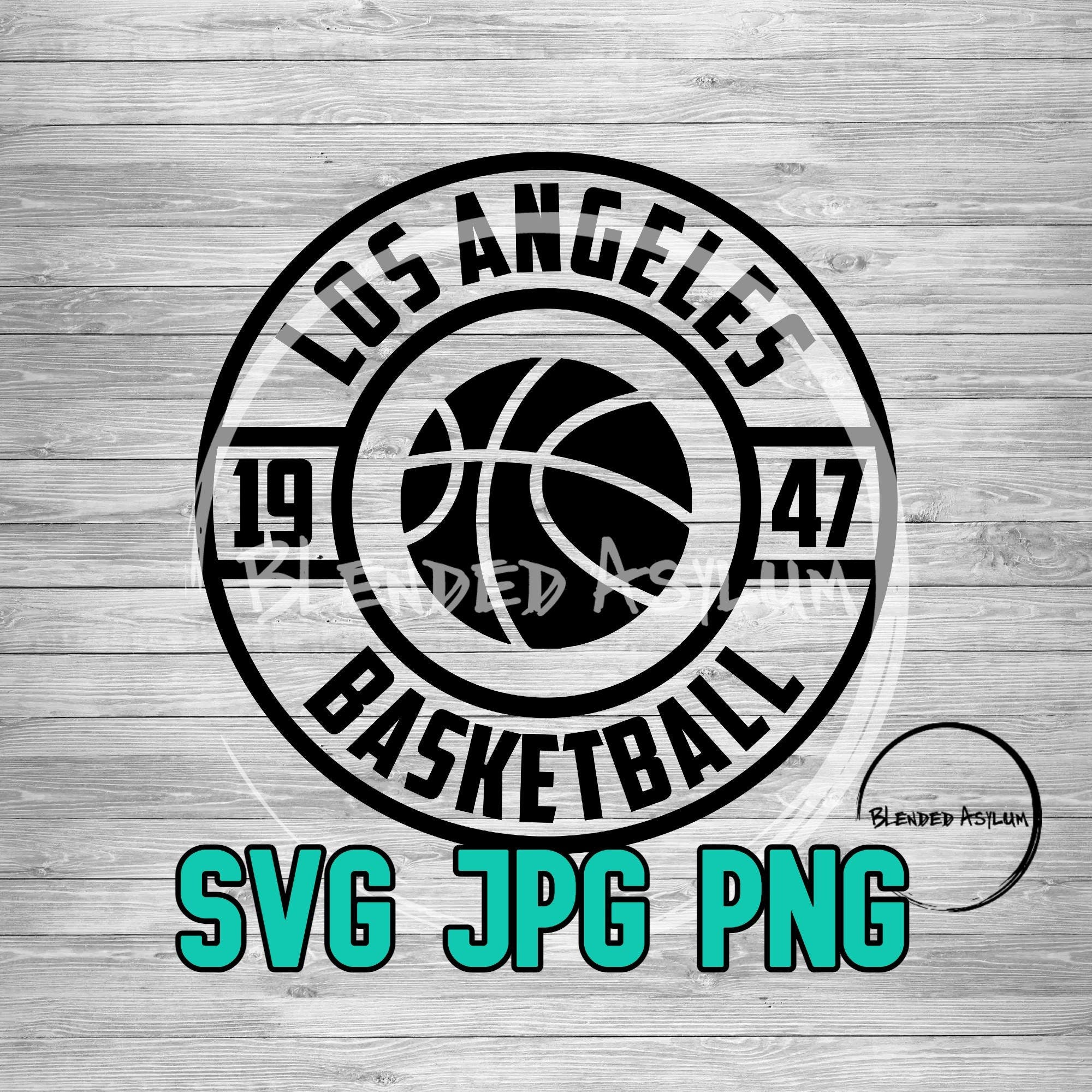 Basketball Founded Los Angeles SVG PNG JPG | Basketball Los Angeles Vector File | Cricut File | Silhouette | Vintage Basketball Digital File