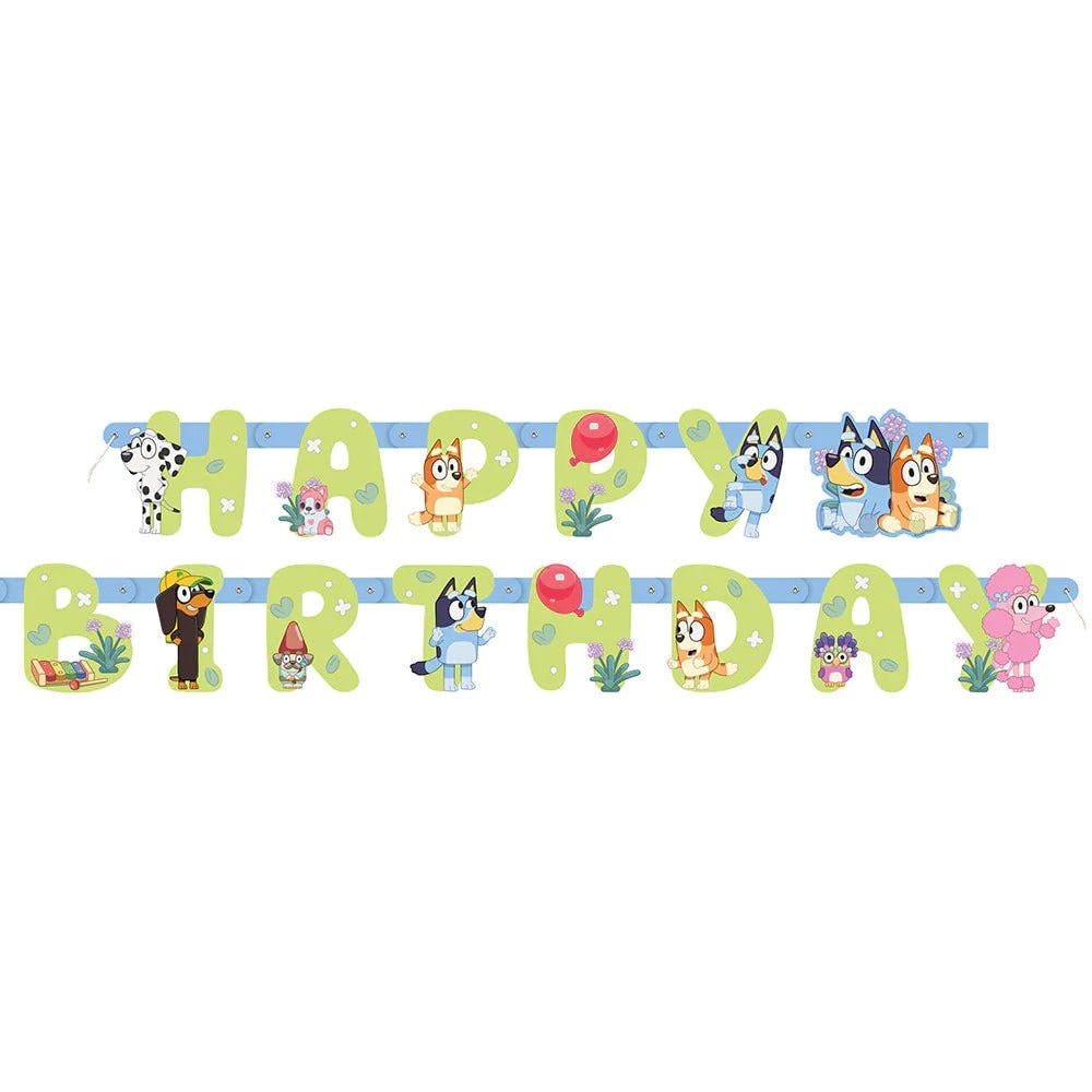 Bluey Birthday Banner 6ft,  Birthday Decoration,  Party Decor, Bingo Birthday Party, Bluey Happy Birthday Jointed Banner