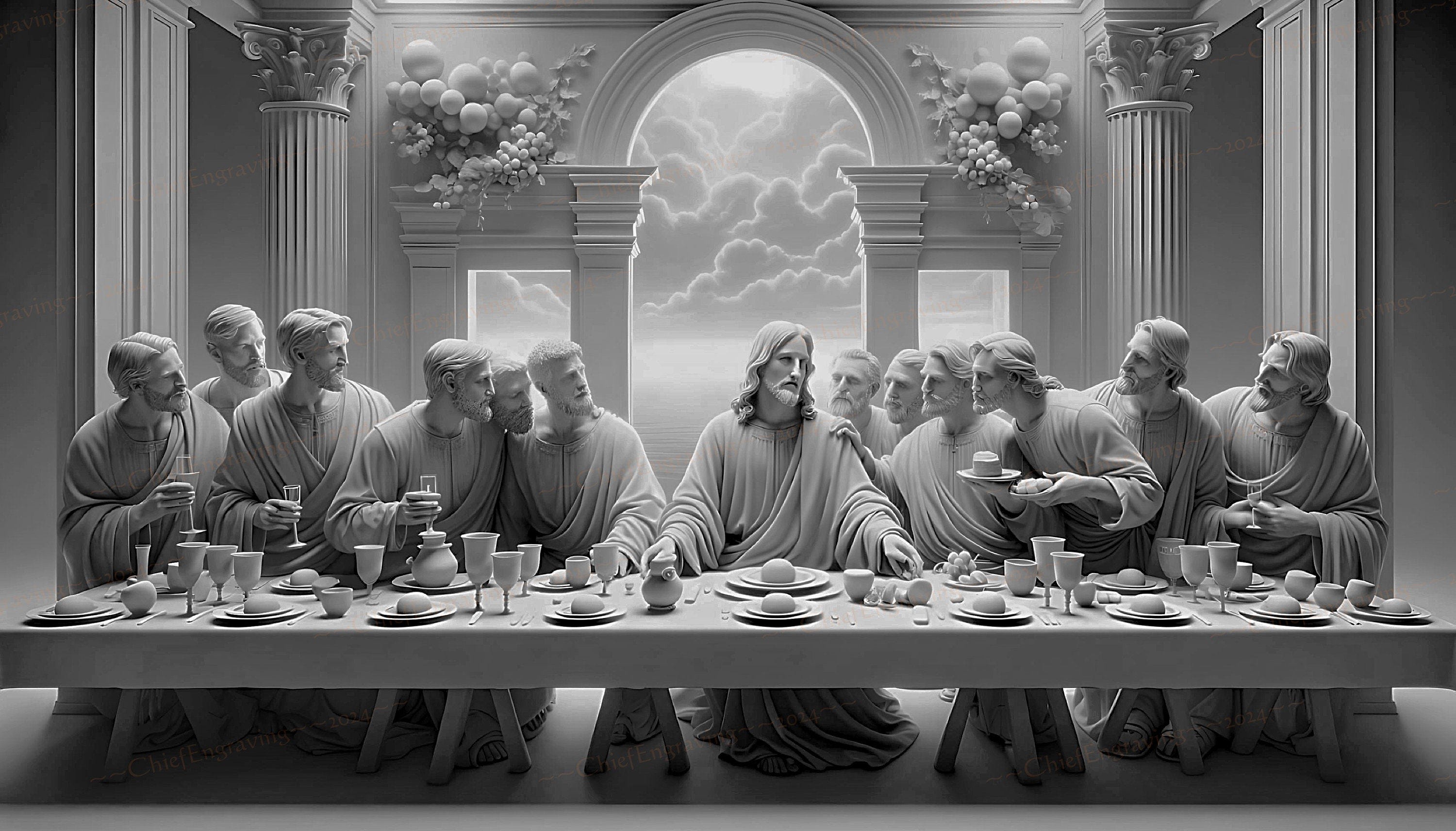 Last Supper Laser Engraving PNG | Jesus Christ Digital Art | Religious Digital Download | Christian | Catholic | Easter Sunday