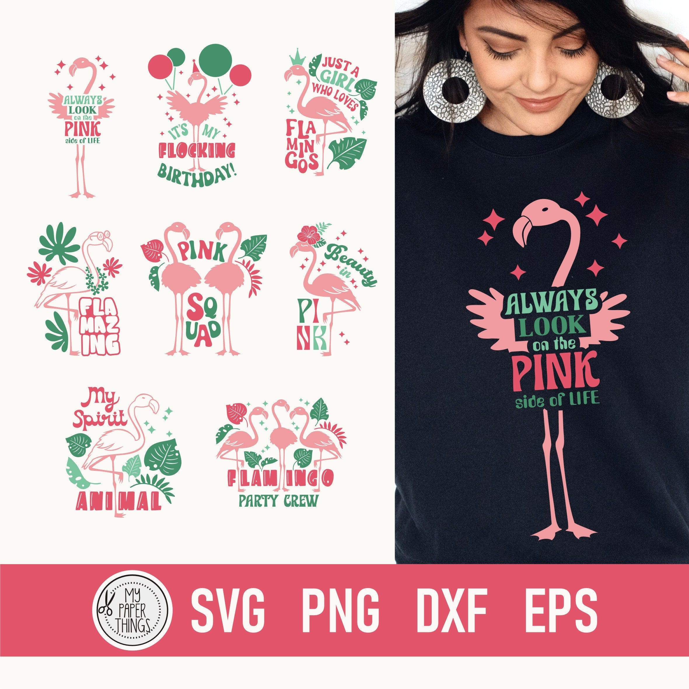 Flamingo Svg Bundle | Flamingo Png | Pool Party Svg | Hello Summer Svg | Tropical Svg | Beach Svg | Pink Svg