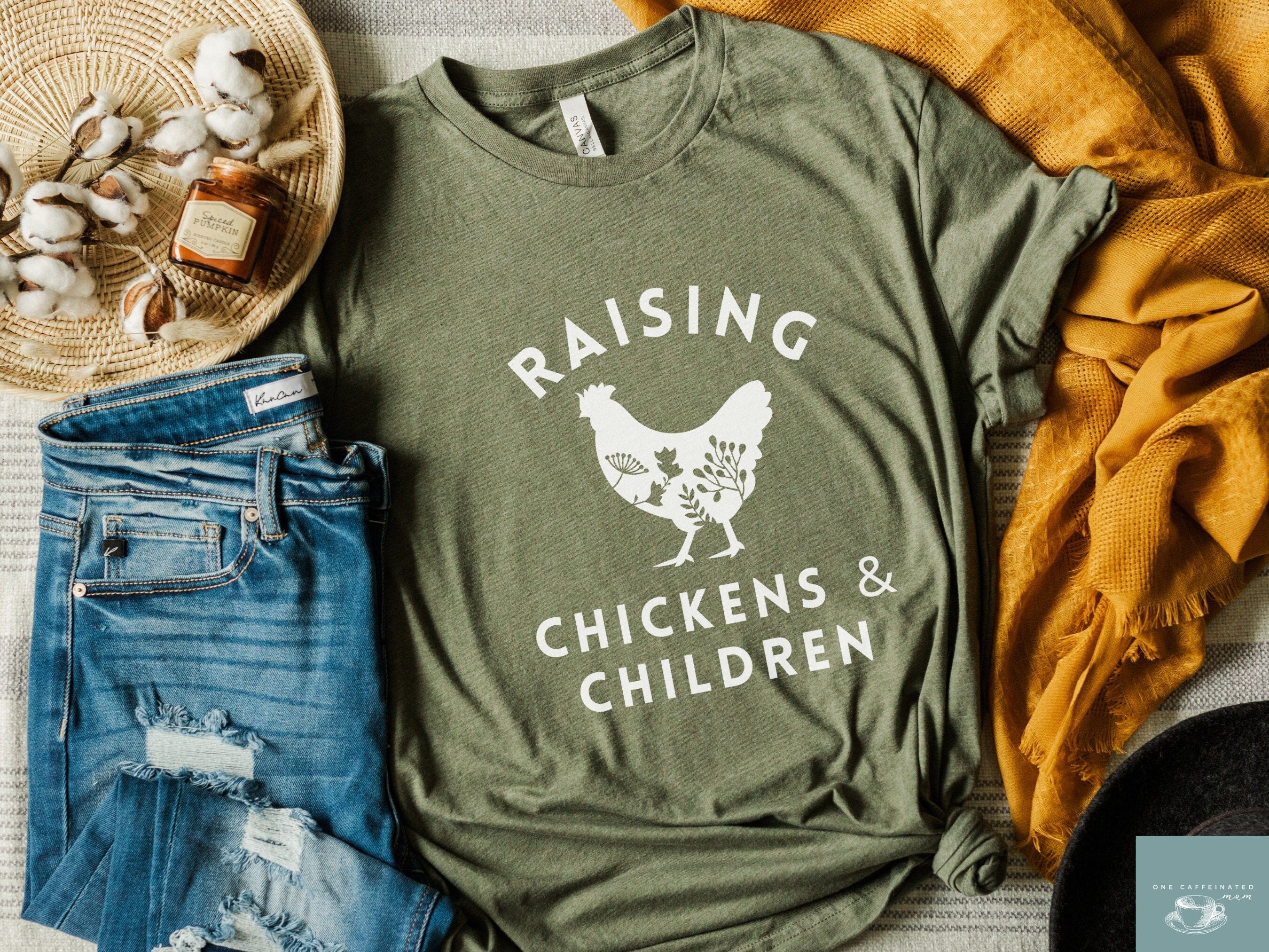 homestead mama shirt, homesteader shirt, raising chickens and children, chicken mom tshirt, homeschool homestead mom gifts, floral chicken