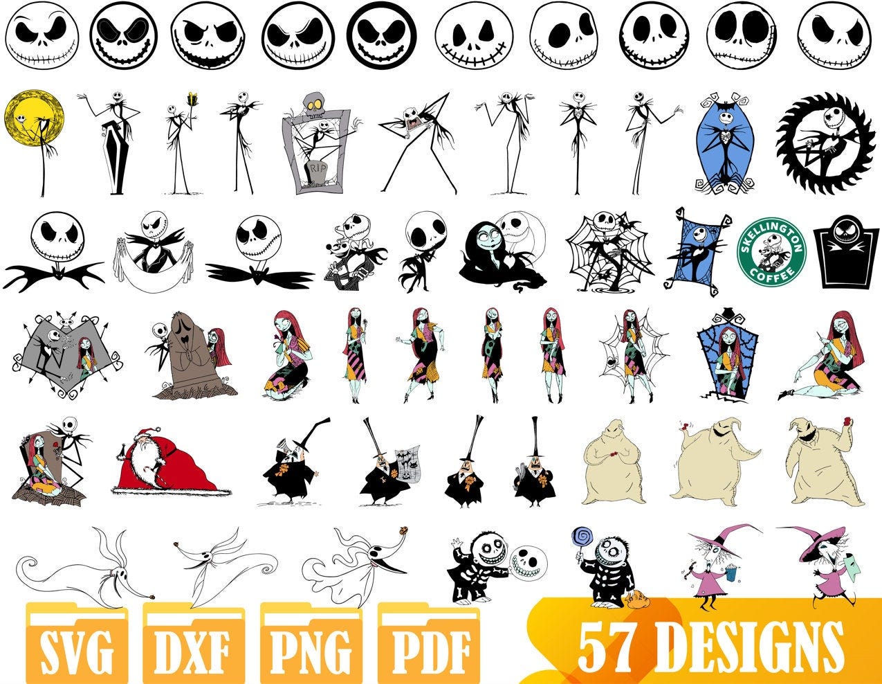 Easy to use 57 High quality designs (Layered SVG, DXF, PNG, pdf)