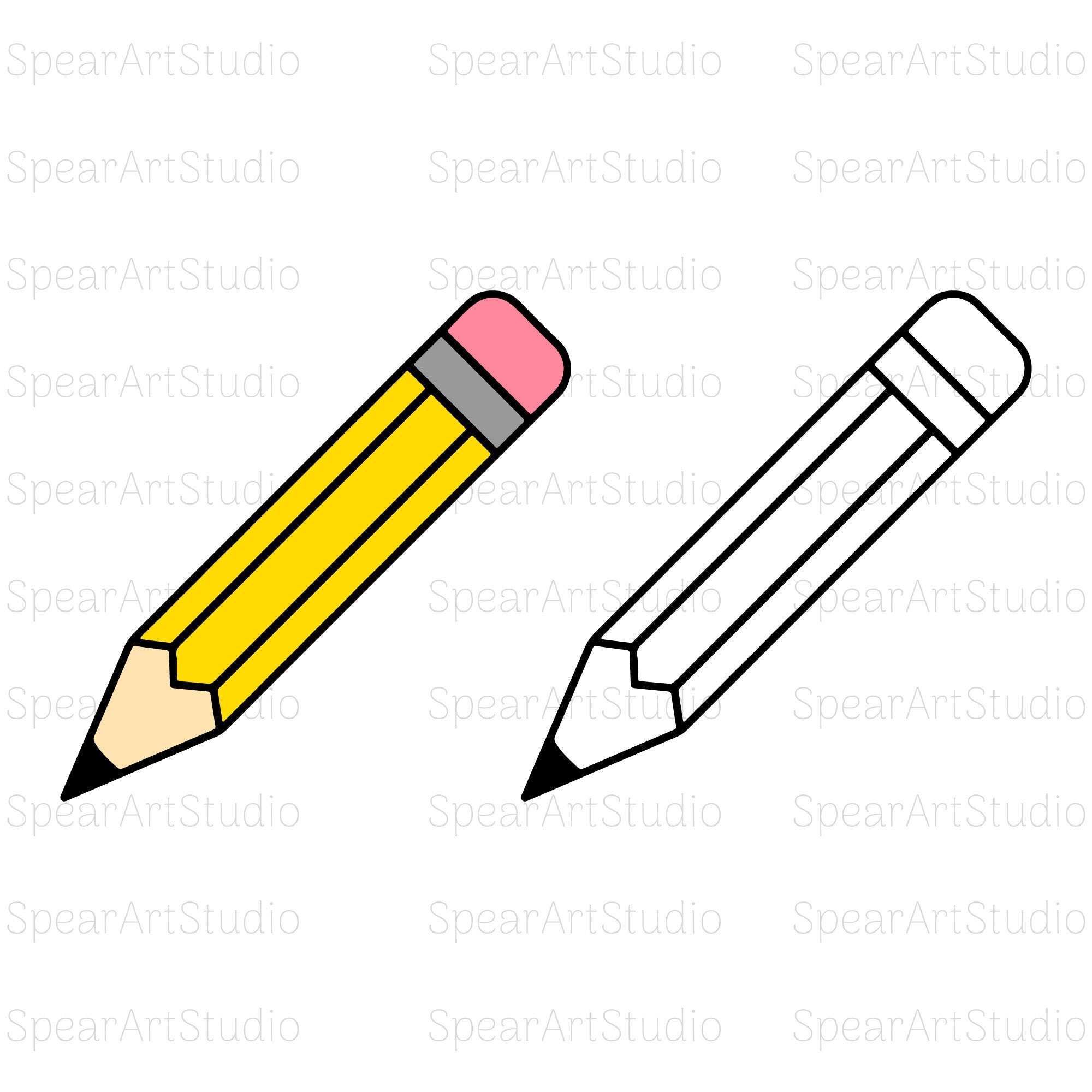Pencil SVG - Pencil Clipart SVG - School SVG - Vector Pencil - Digital Download - Cricut - Silhouette Cut File - Svg - Png - Jpg - Pdf - Ai