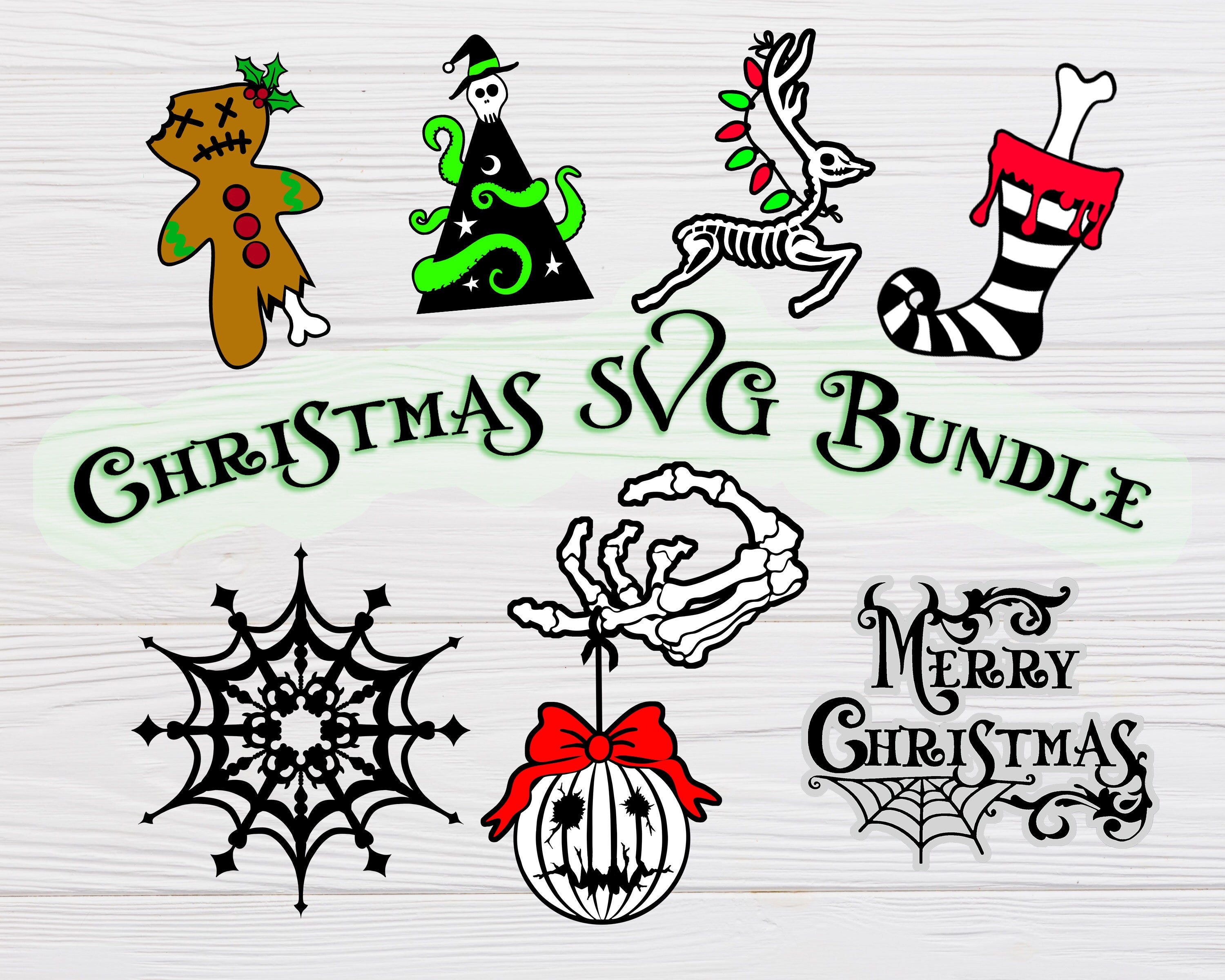 Gothic Christmas SVG Bundle for Cricut / Creepy Christmas svg / Layered Digital Download PNG / PDF