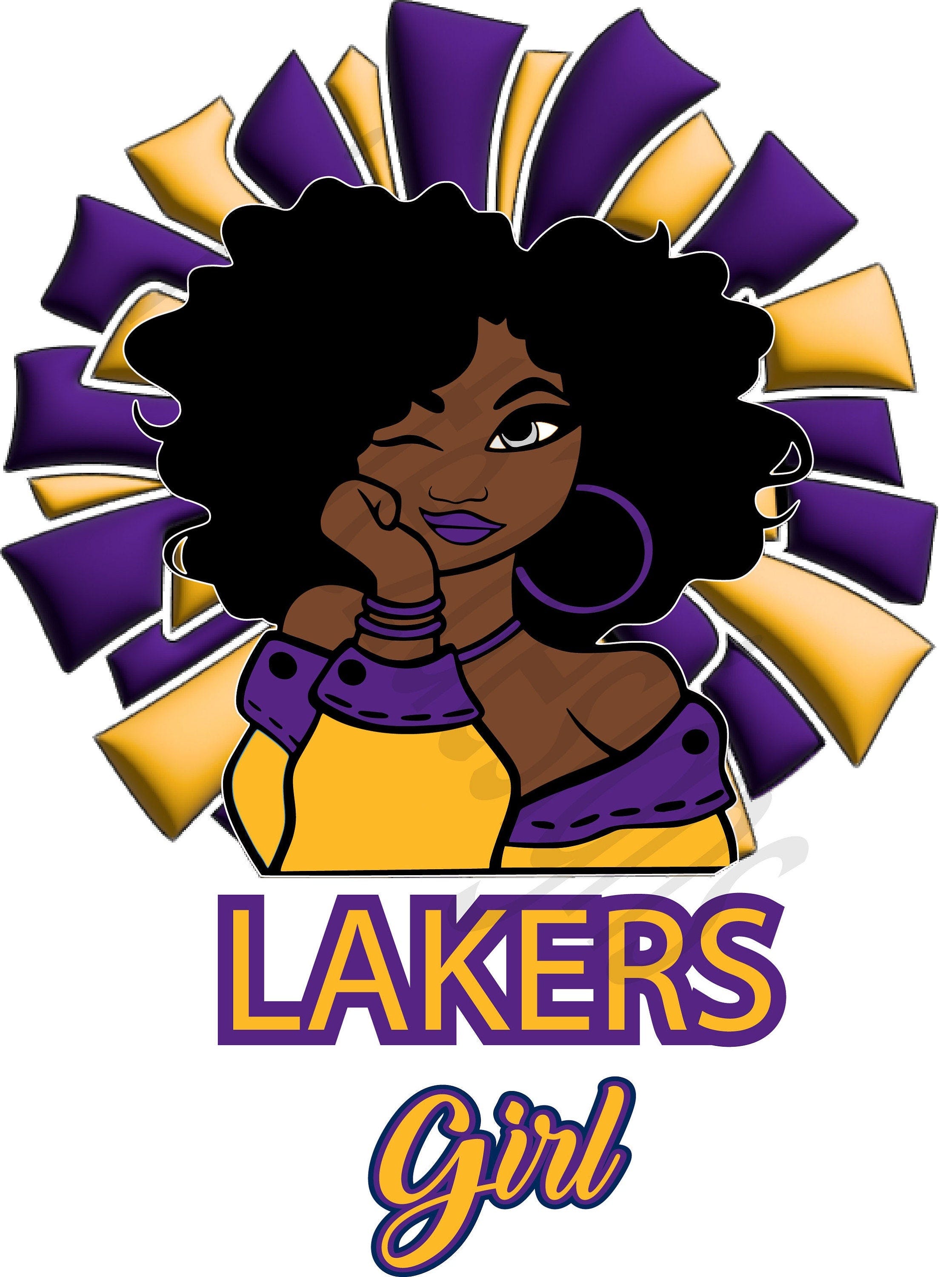 Pom Pom Lakers Girl Fan SVG digital designs