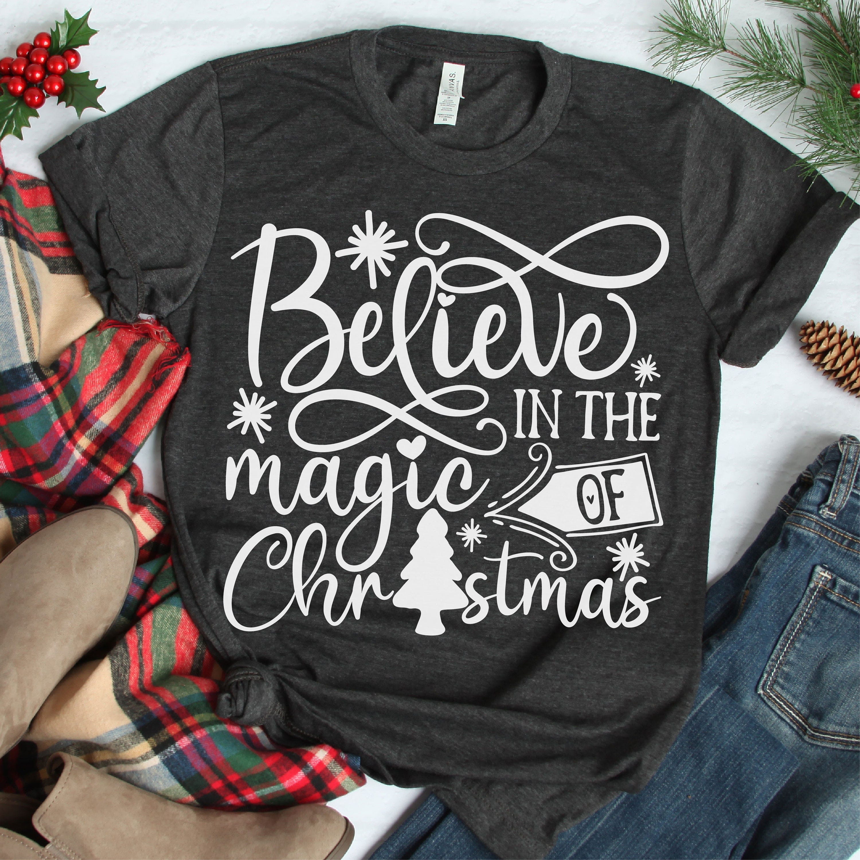 Believe in the magic of Christmas Svg, Christmas Svg Designs, Christmas Cut Files, Cricut Cut Files, PNG files, Silhouette files