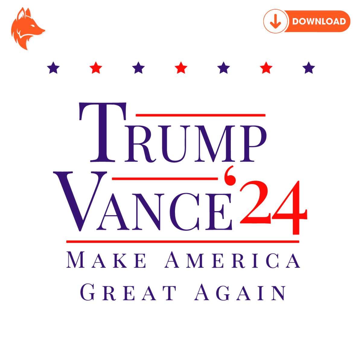 Free Retro Trump Vance 24 Make American Great Again SVG